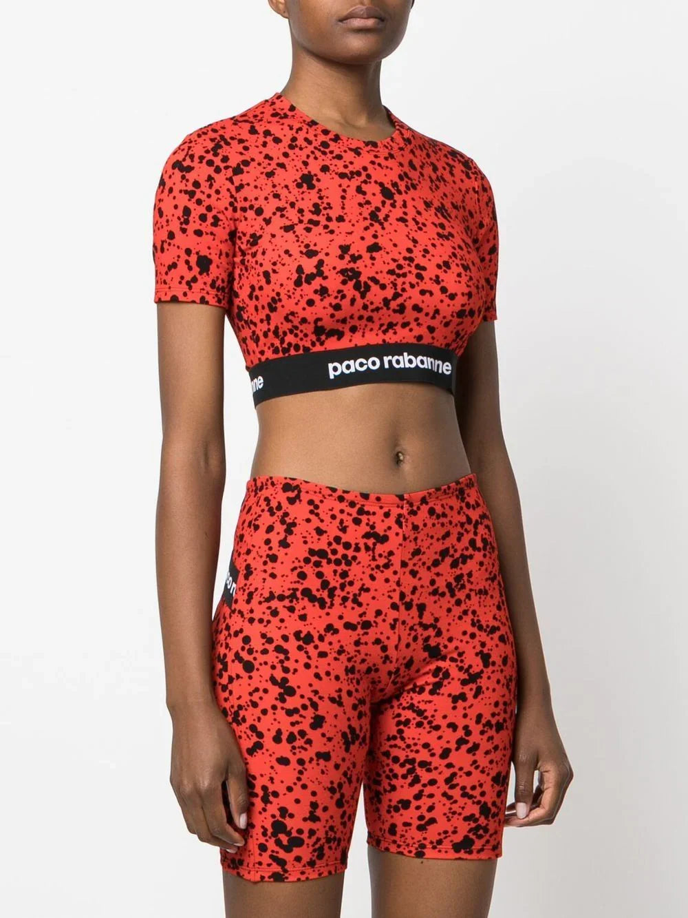 PACO RABANNE WOMEN Spotted Crop Top Red