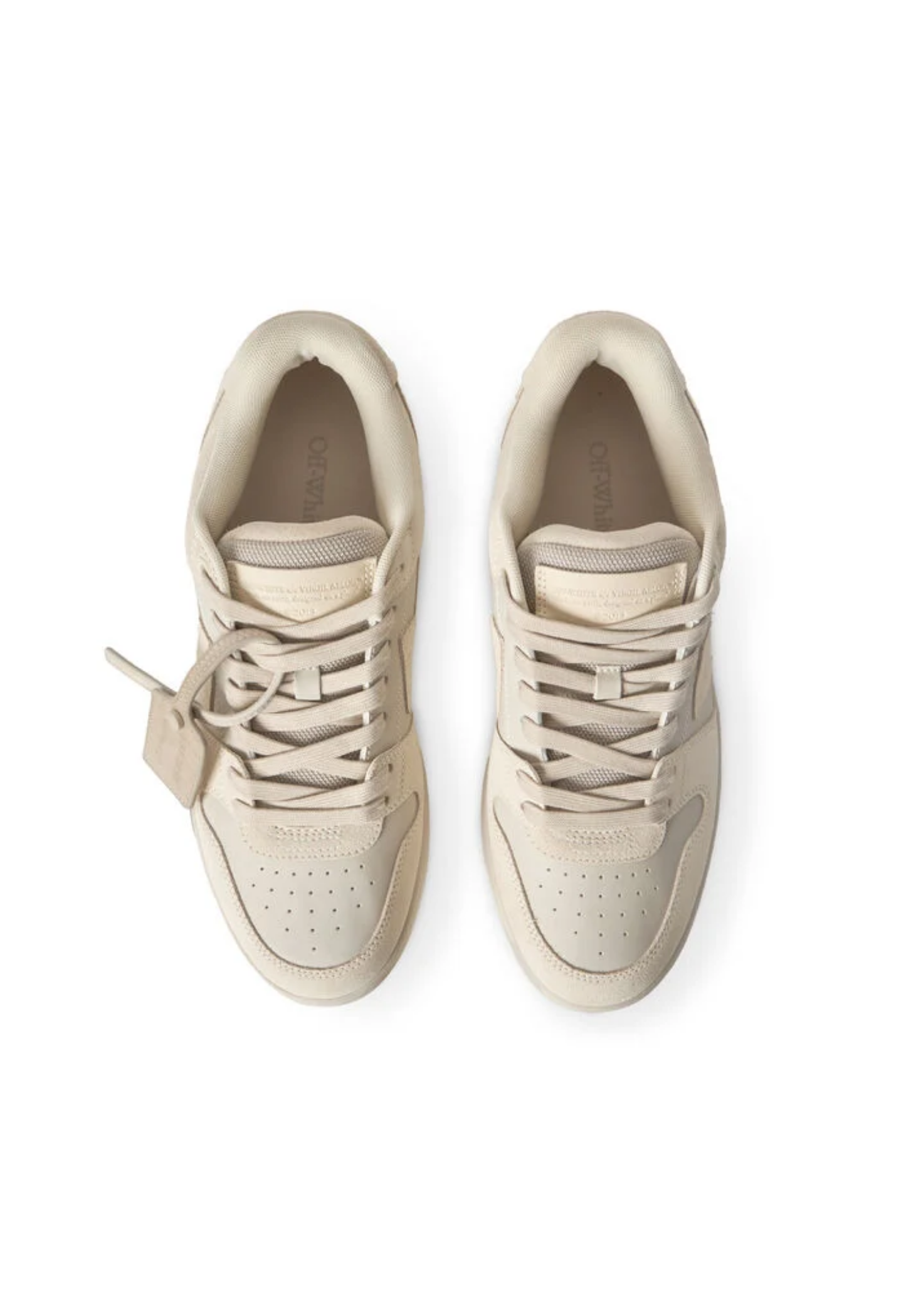 OFF WHITE MENS Out Of Office Sneakers Ecru/Ivory Grey