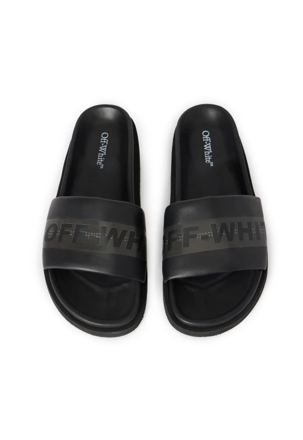 OFF WHITE MENS Industrial Belt Slider Sandals Black/Anthracite
