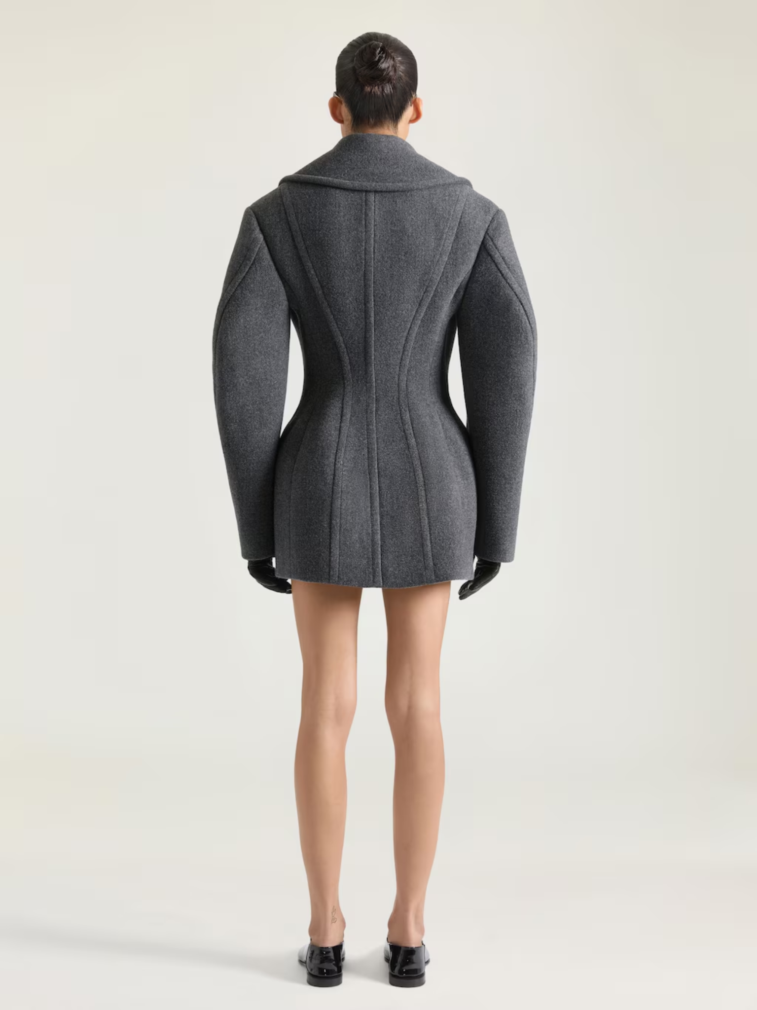GIVENCHY WOMEN Double-breasted Wool Jacket Grey