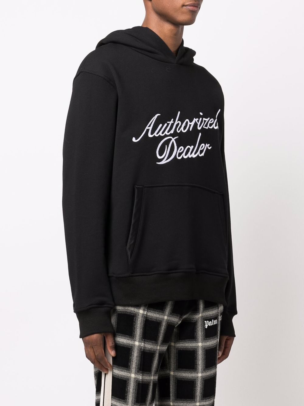JUST DON Authorized Dealer Slogan Embroidered Hoodie Black
