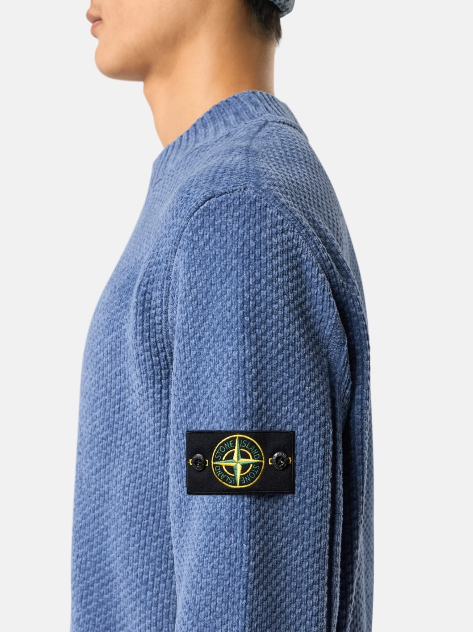 STONE ISLAND Knit Mock Neck Jumper Avio Blue