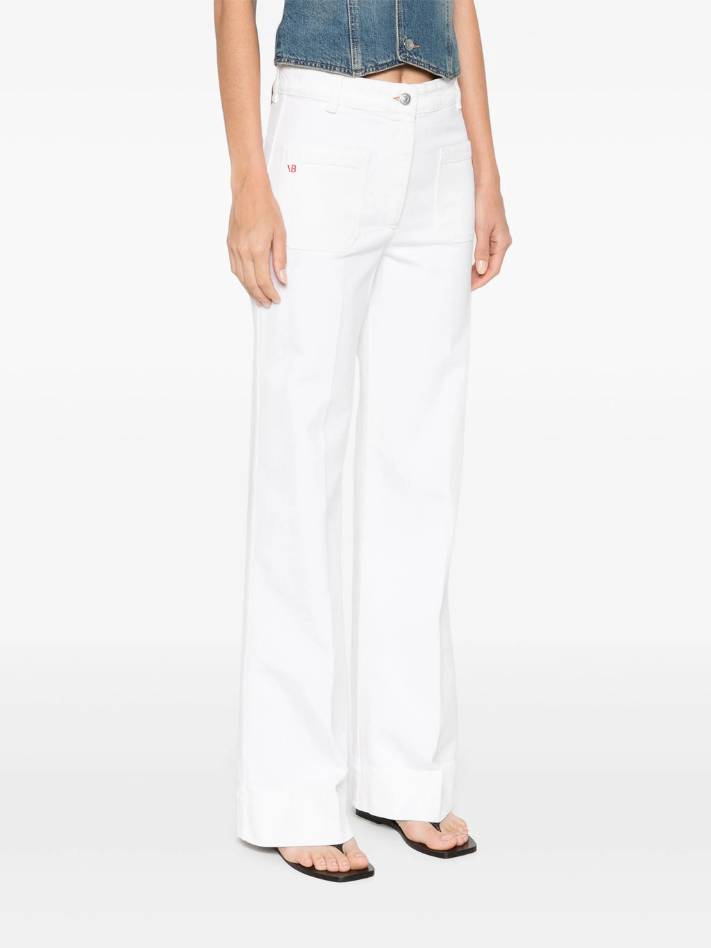 VICTORIA BECKHAM WOMEN Alina Flared Jeans Washed White