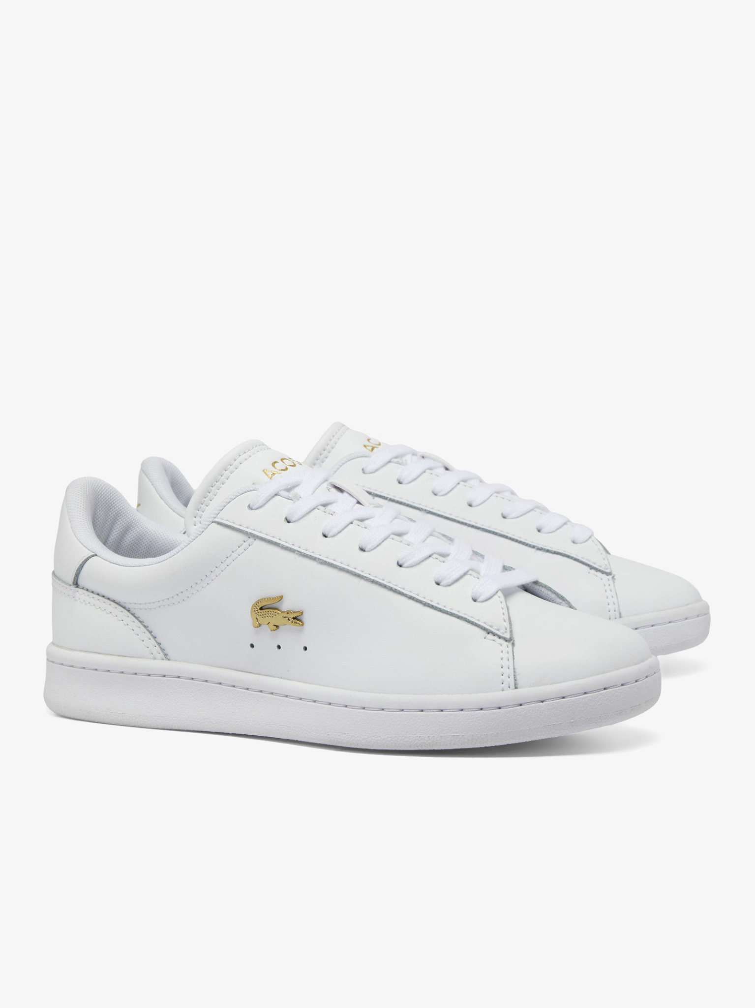 LACOSTE WOMEN Carnaby Set Leather Sneakers White/Gold