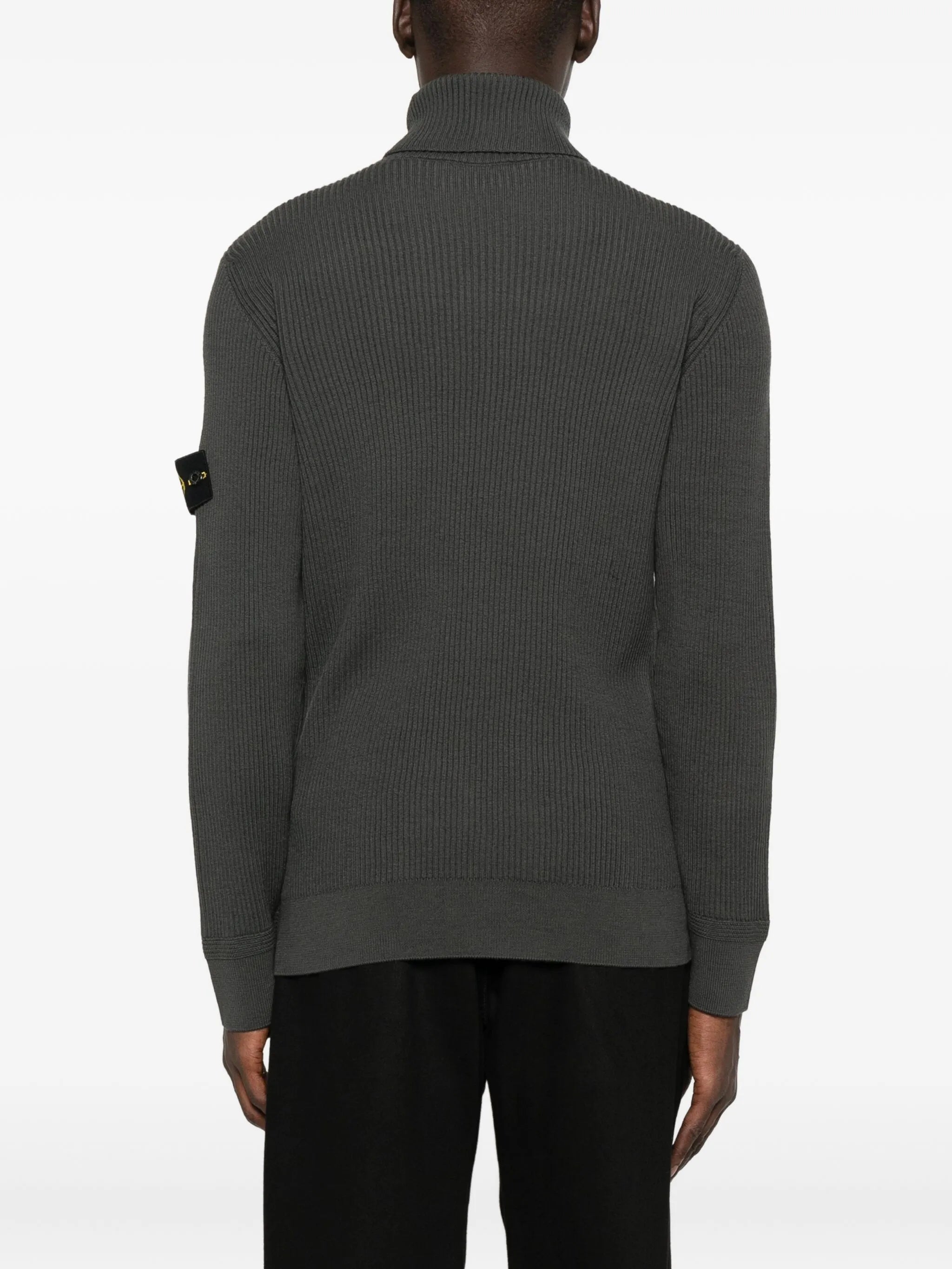STONE ISLAND Ribbed Turtleneck Sweater Lead Grey