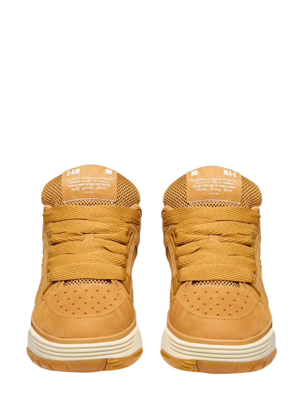 AMIRI MA Quad Debossed Nubuck Sneakers Wheat