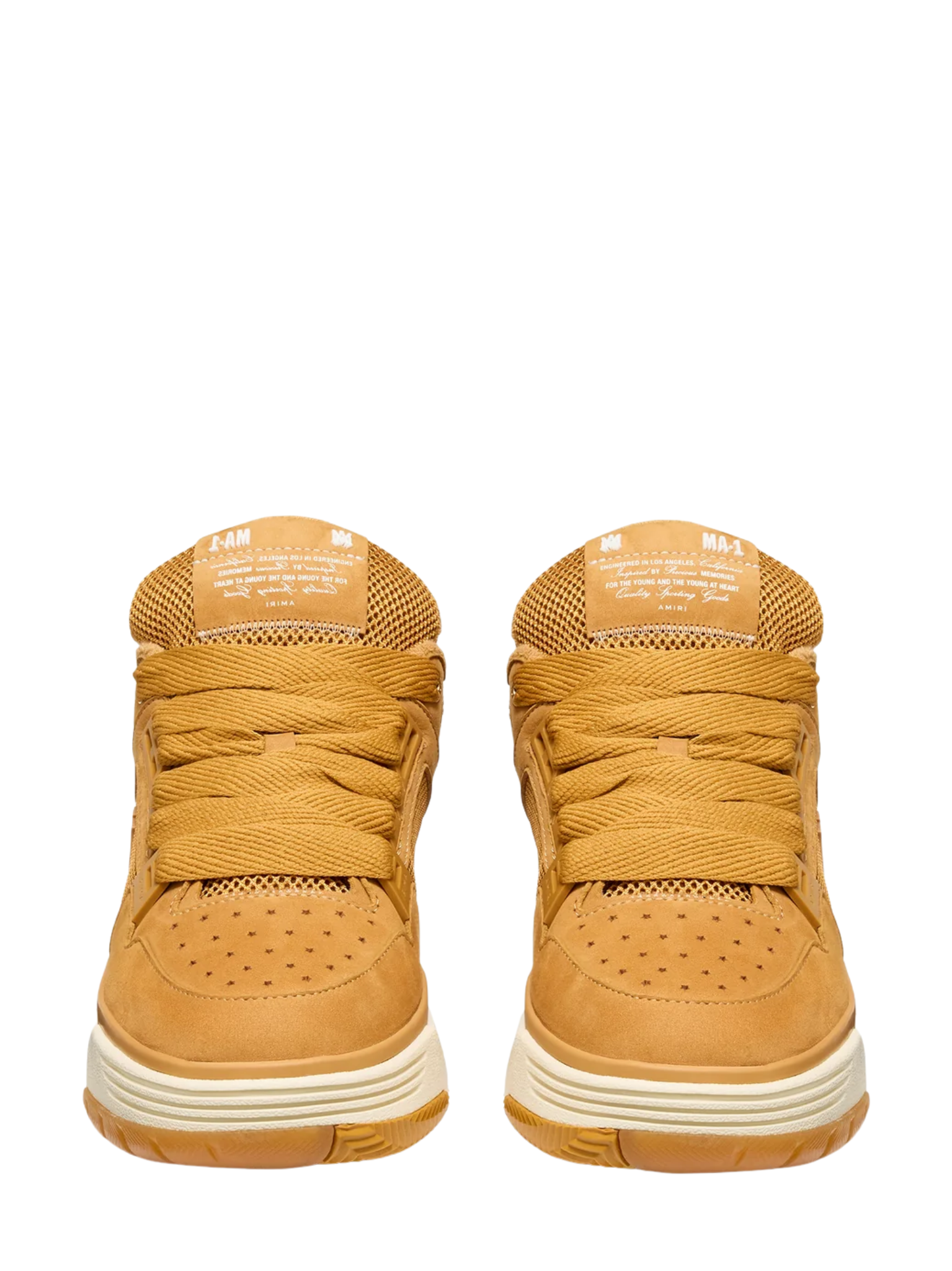 AMIRI MA Quad Debossed Nubuck Sneakers Wheat