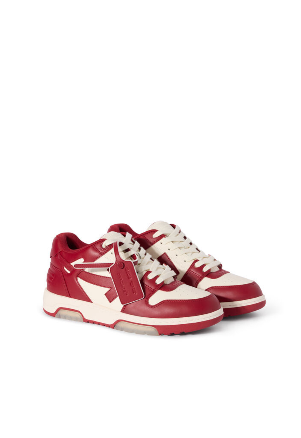 OFF WHITE MENS Out Of Office Sneakers Off White/Coral Red