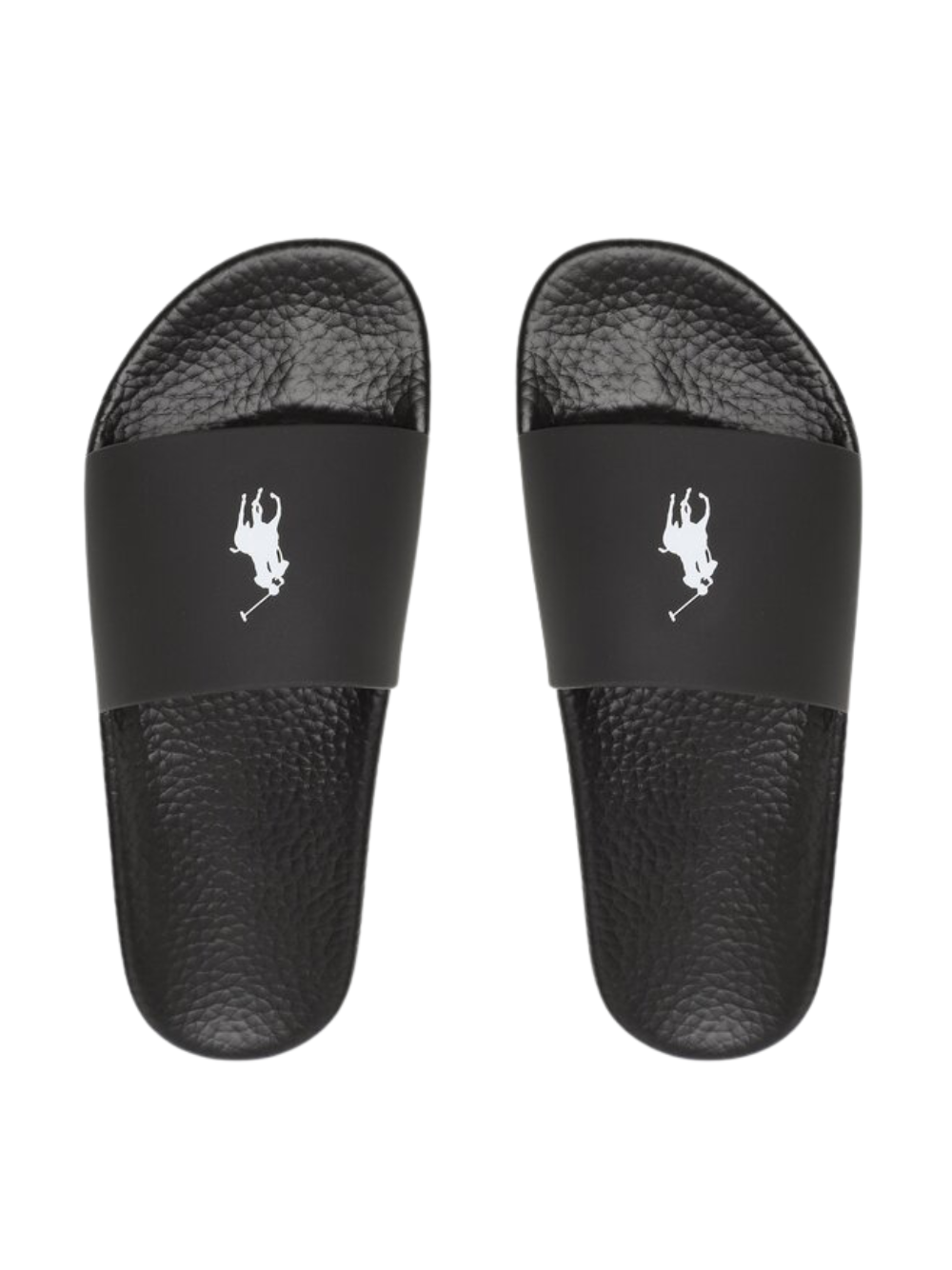 RALPH LAUREN Signature Pony Slides Black/White
