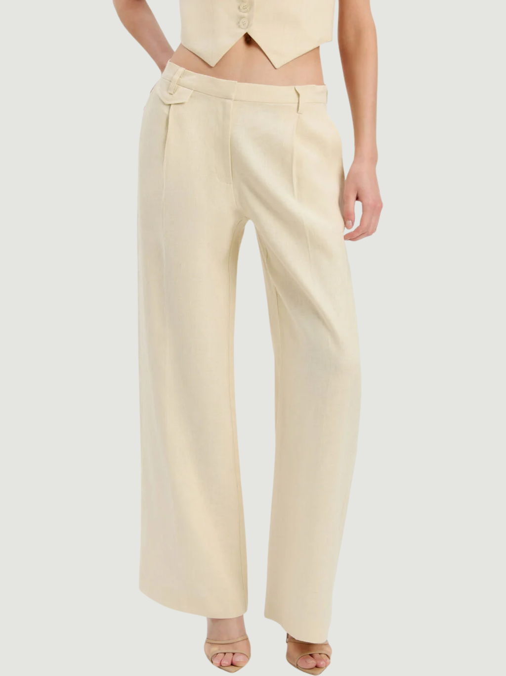 BARDOT WOMEN Geordy Hipster Linen Pants Eggnog