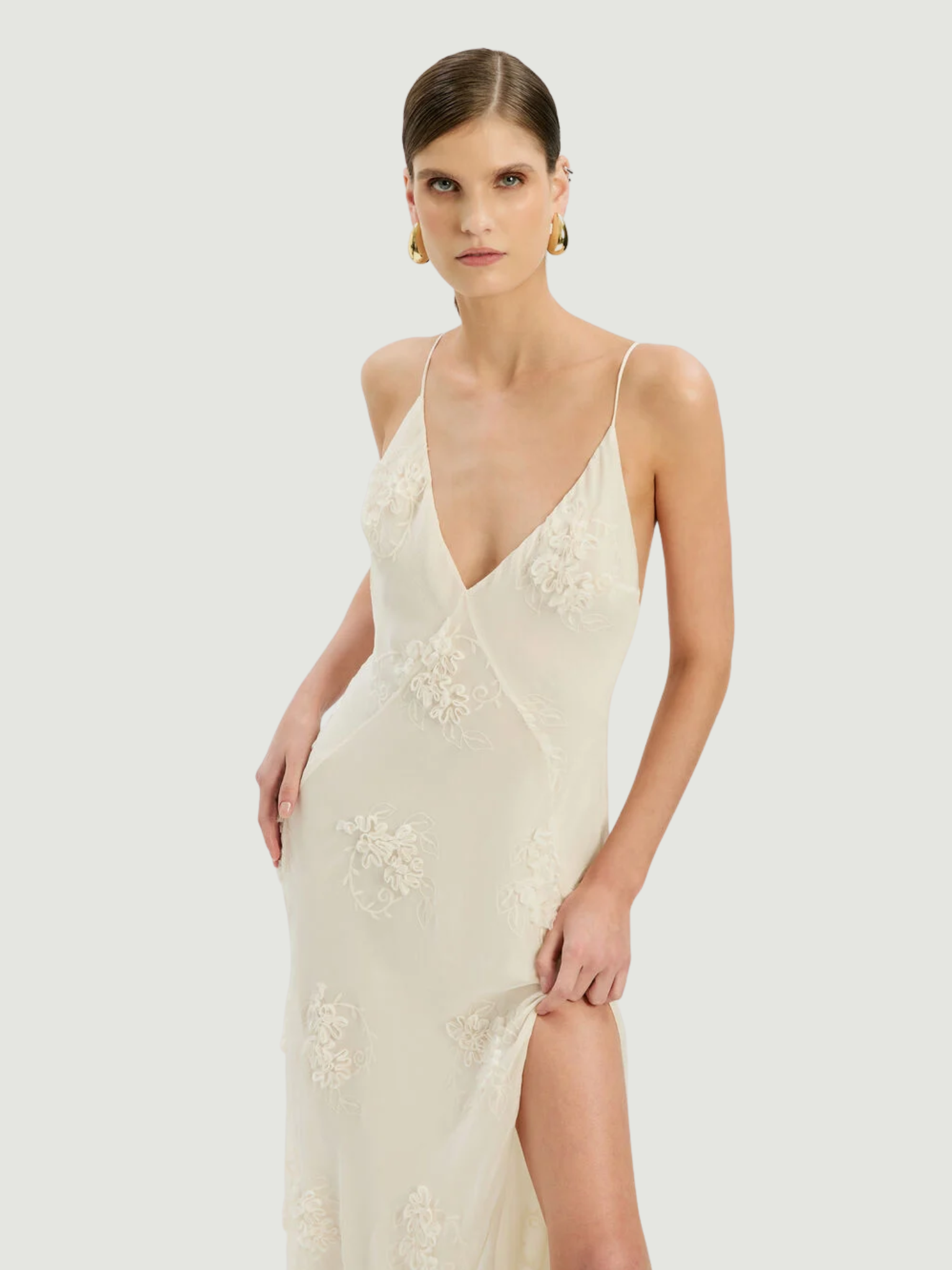 BARDOT WOMEN Romaya V Neck Maxi Dress Ivory