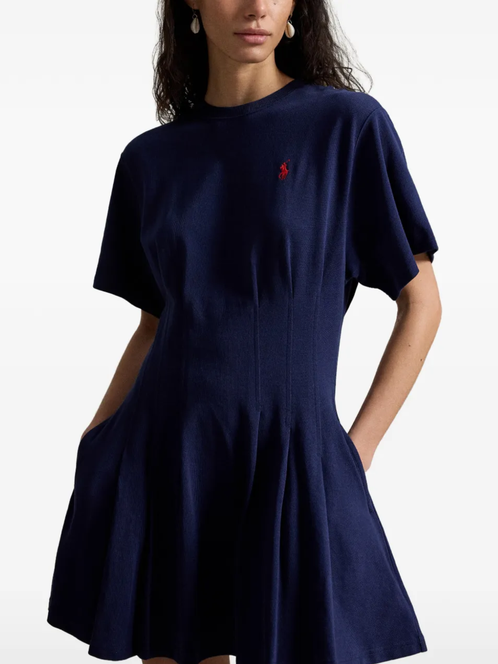 RALPH LAUREN WOMEN Shaped Cotton Dress Navy
