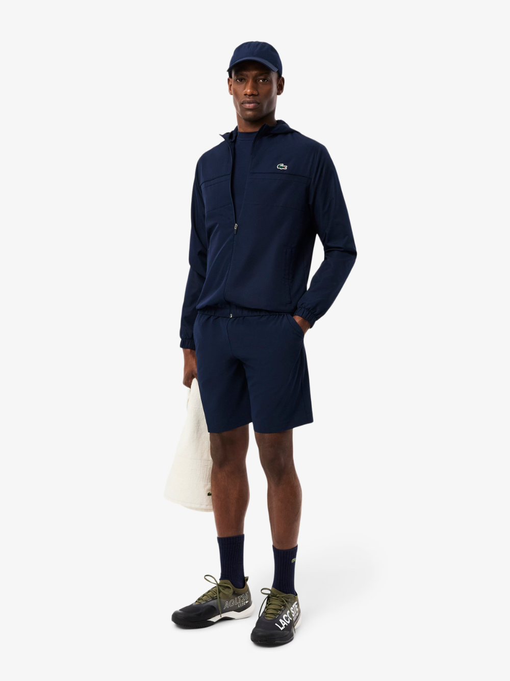 LACOSTE Water-Repellent Sport Track Jacket Navy