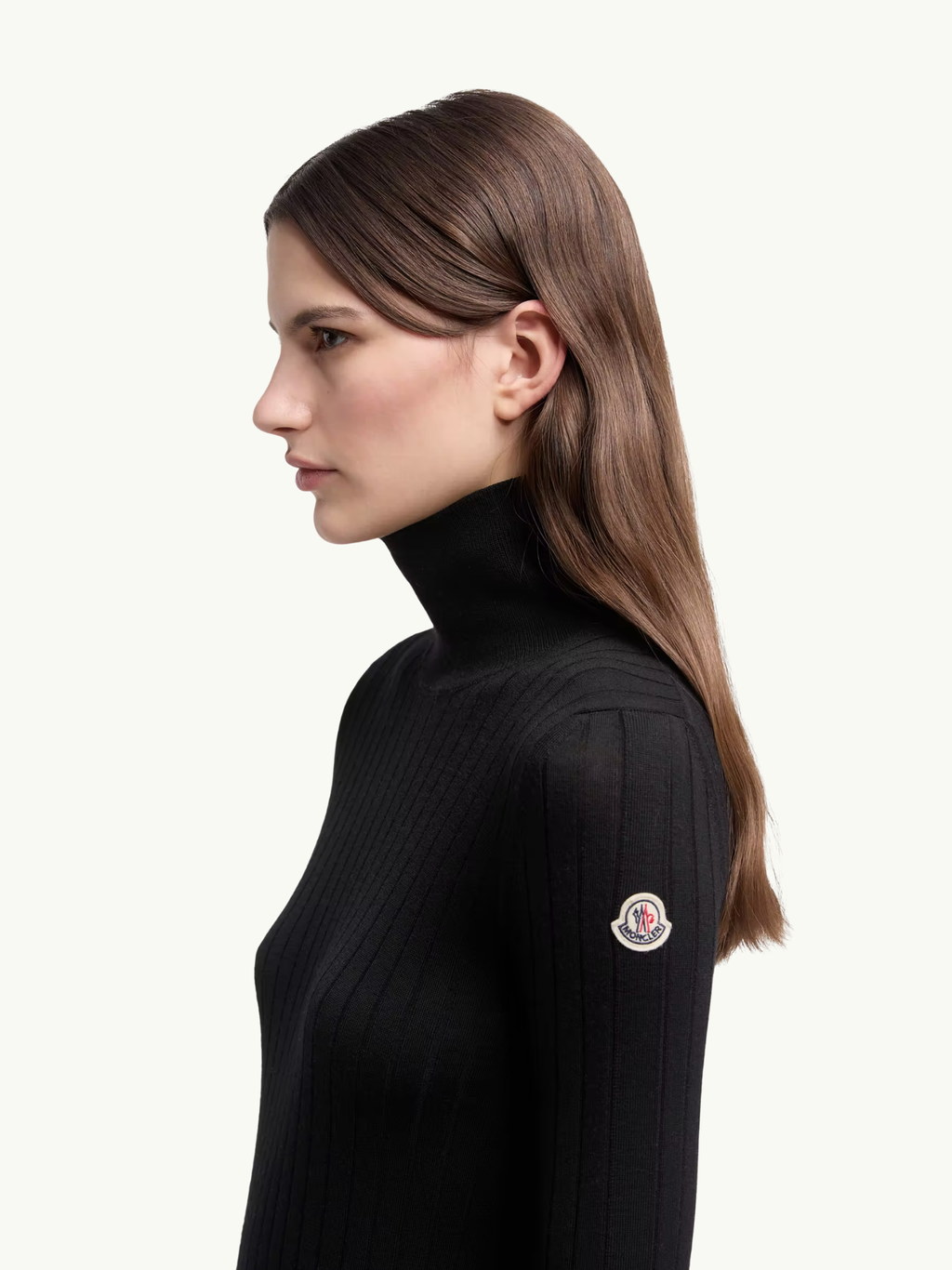 MONCLER WOMEN Wool & Cashmere Polo Neck Jumper Black