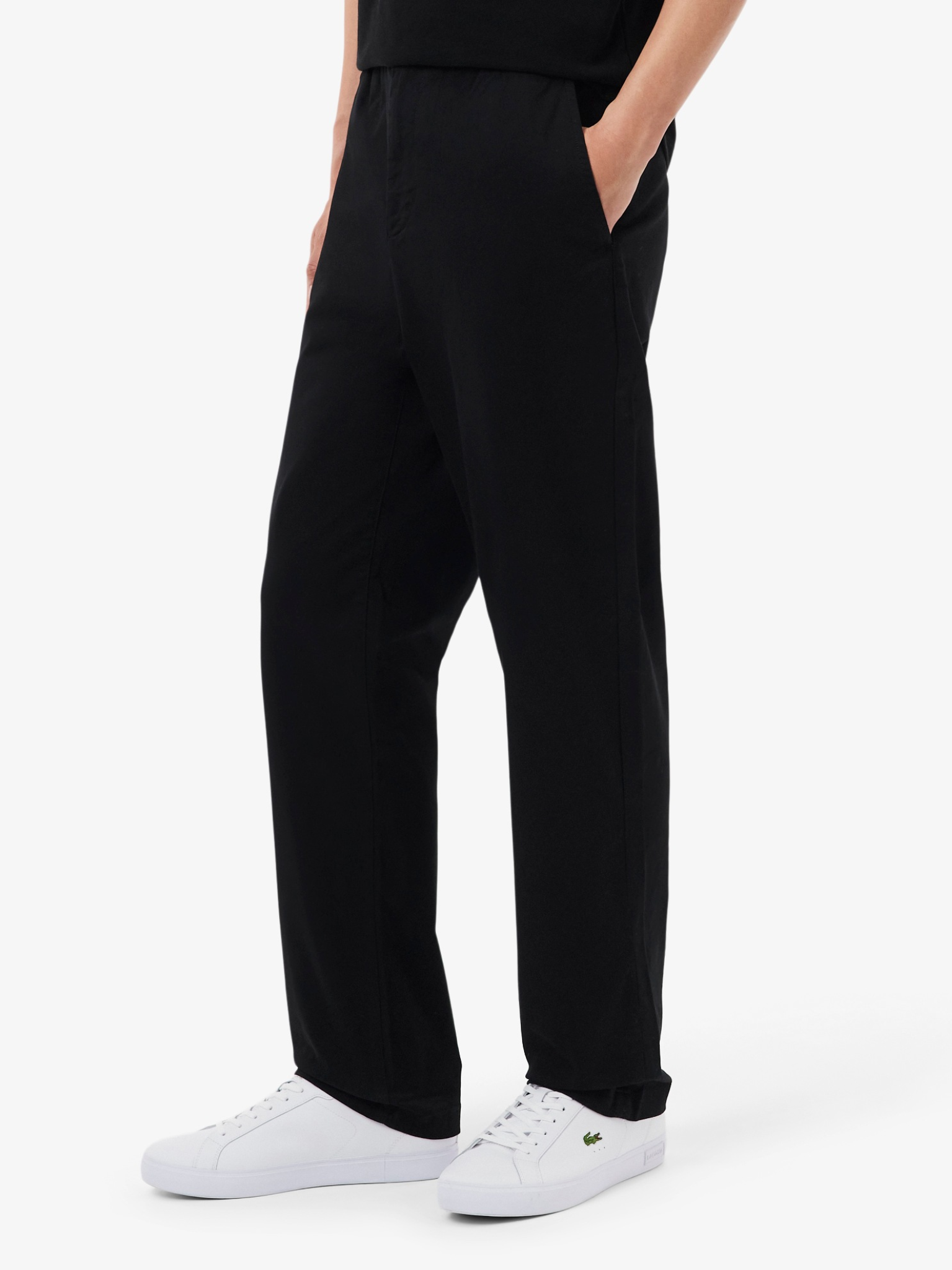 LACOSTE Regular Fit Cotton Twill Chino Pants Black