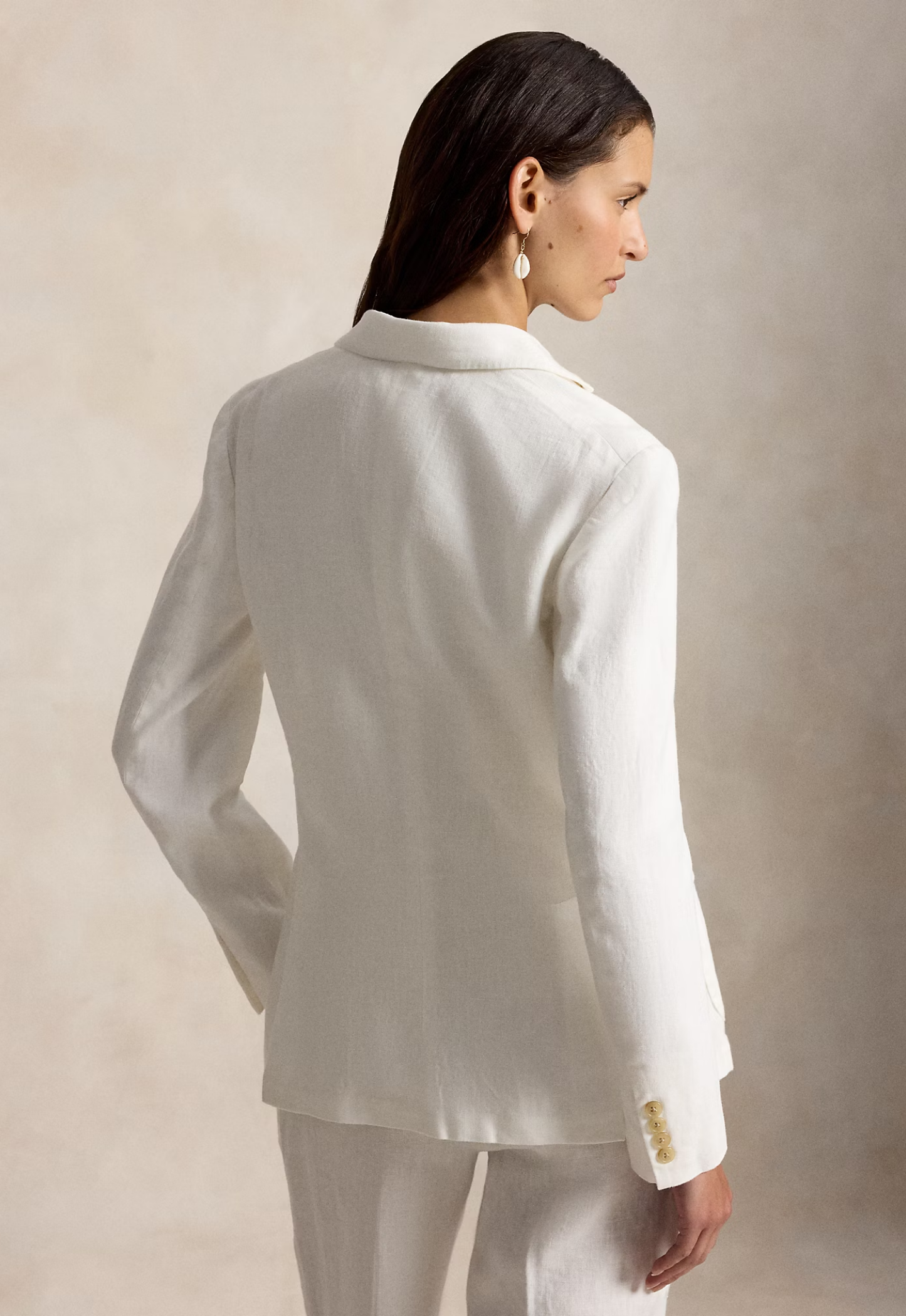 RALPH LAUREN WOMENS Single-Breasted Linen Blazer Nevis