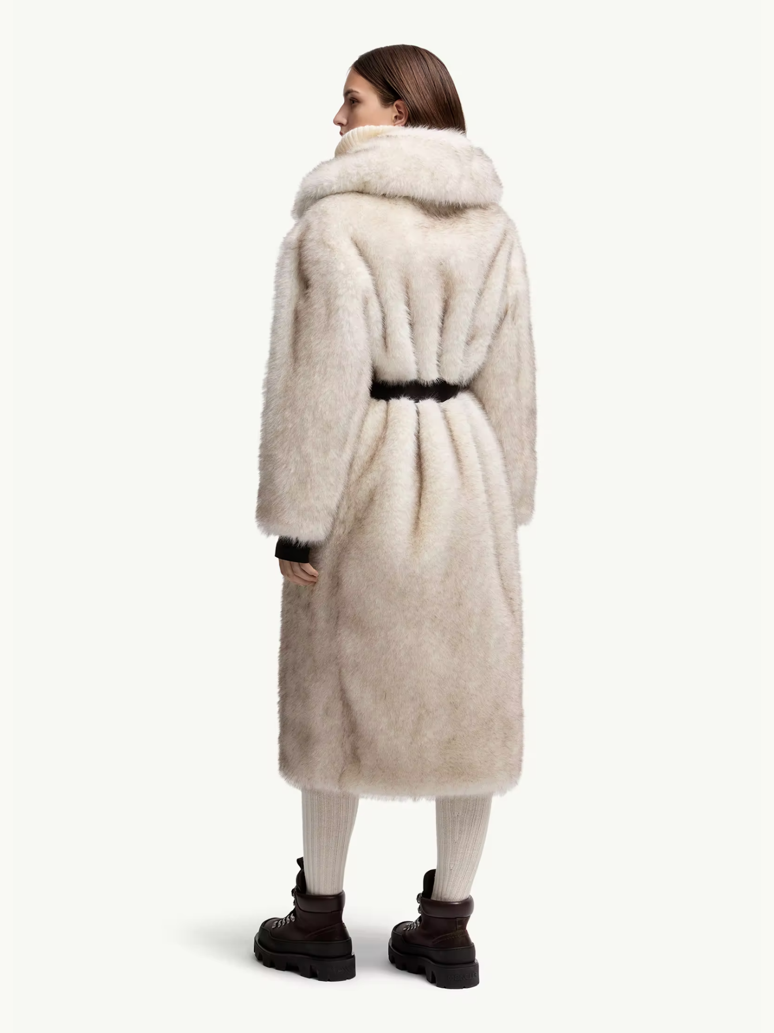 MONCLER GRENOBLE WOMEN Arly Belted Textured Down Coat Ice Grey