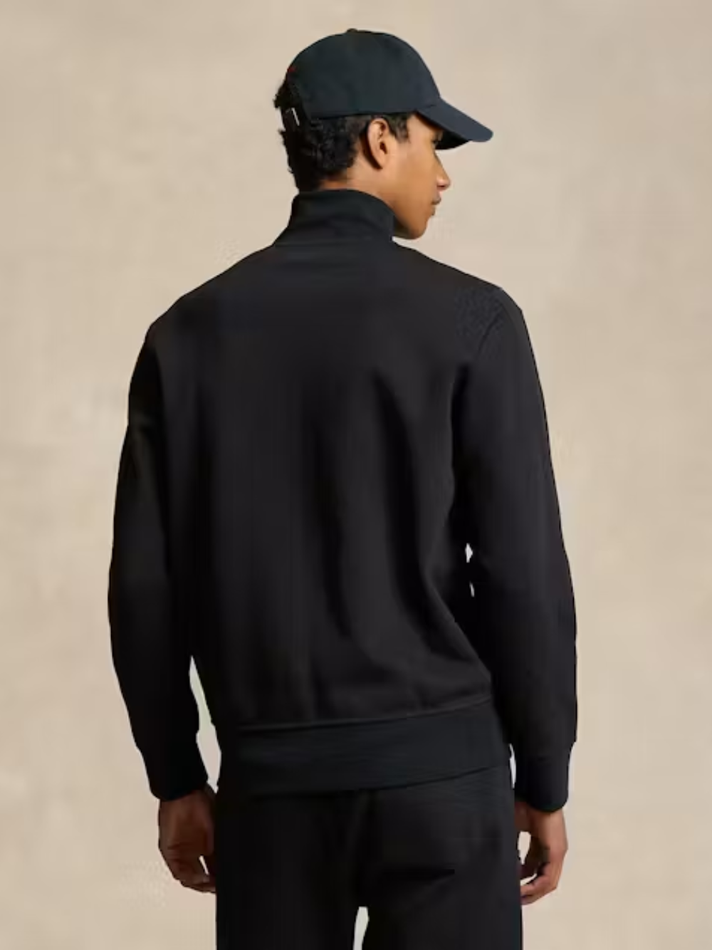 RALPH LAUREN Double-Knit Track Jacket Polo Black