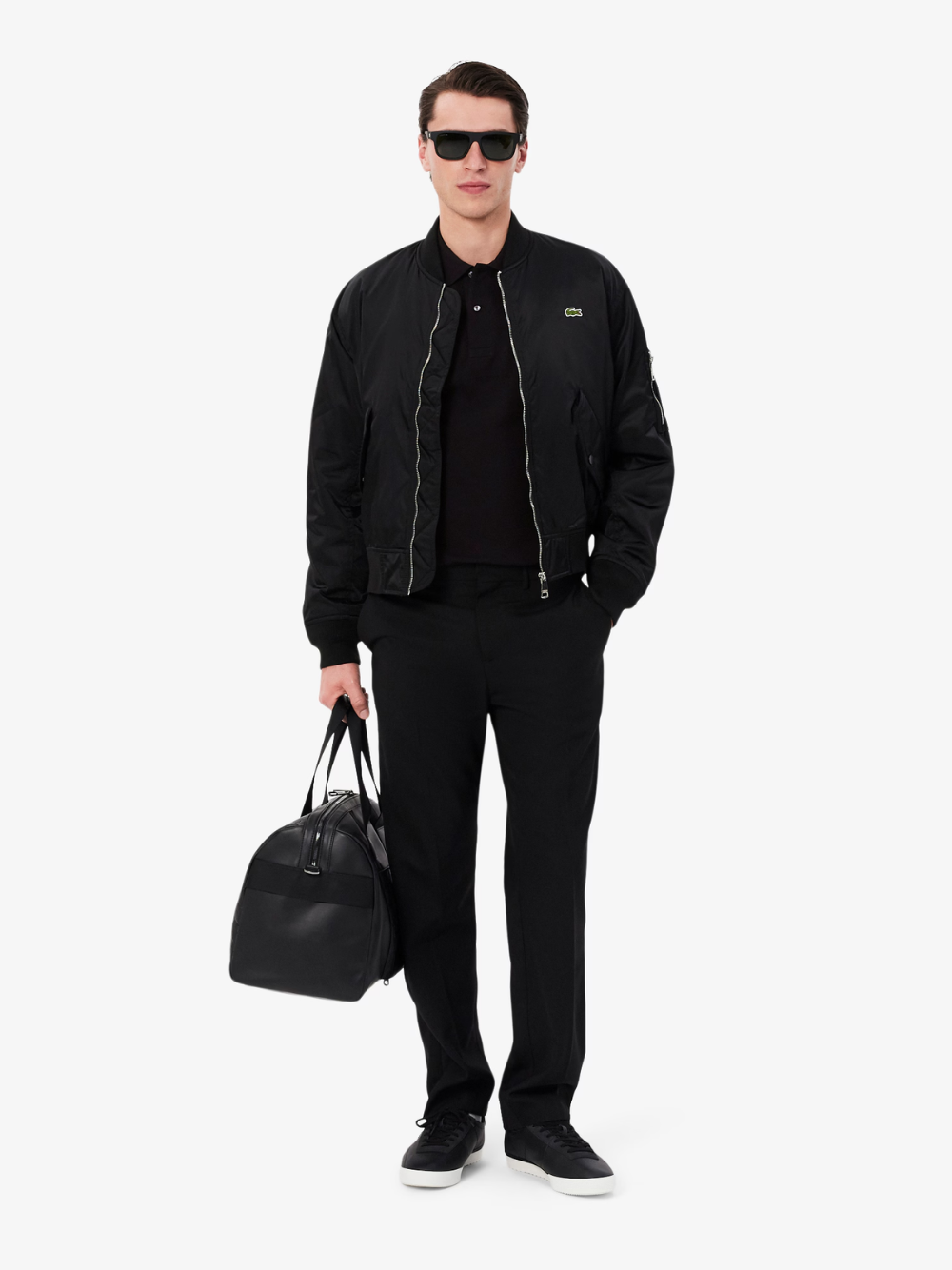 LACOSTE Classic Fit Long Sleeved L.12.12 Polo Shirt Black