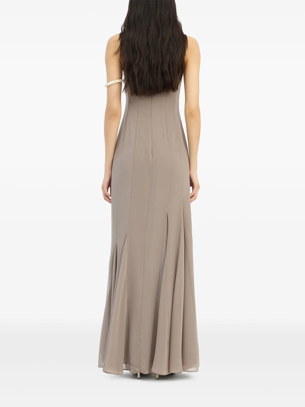 ROTATE BIRGER CHRISTENSEN WOMEN Chiffon Maxi Strap Dress Taupe