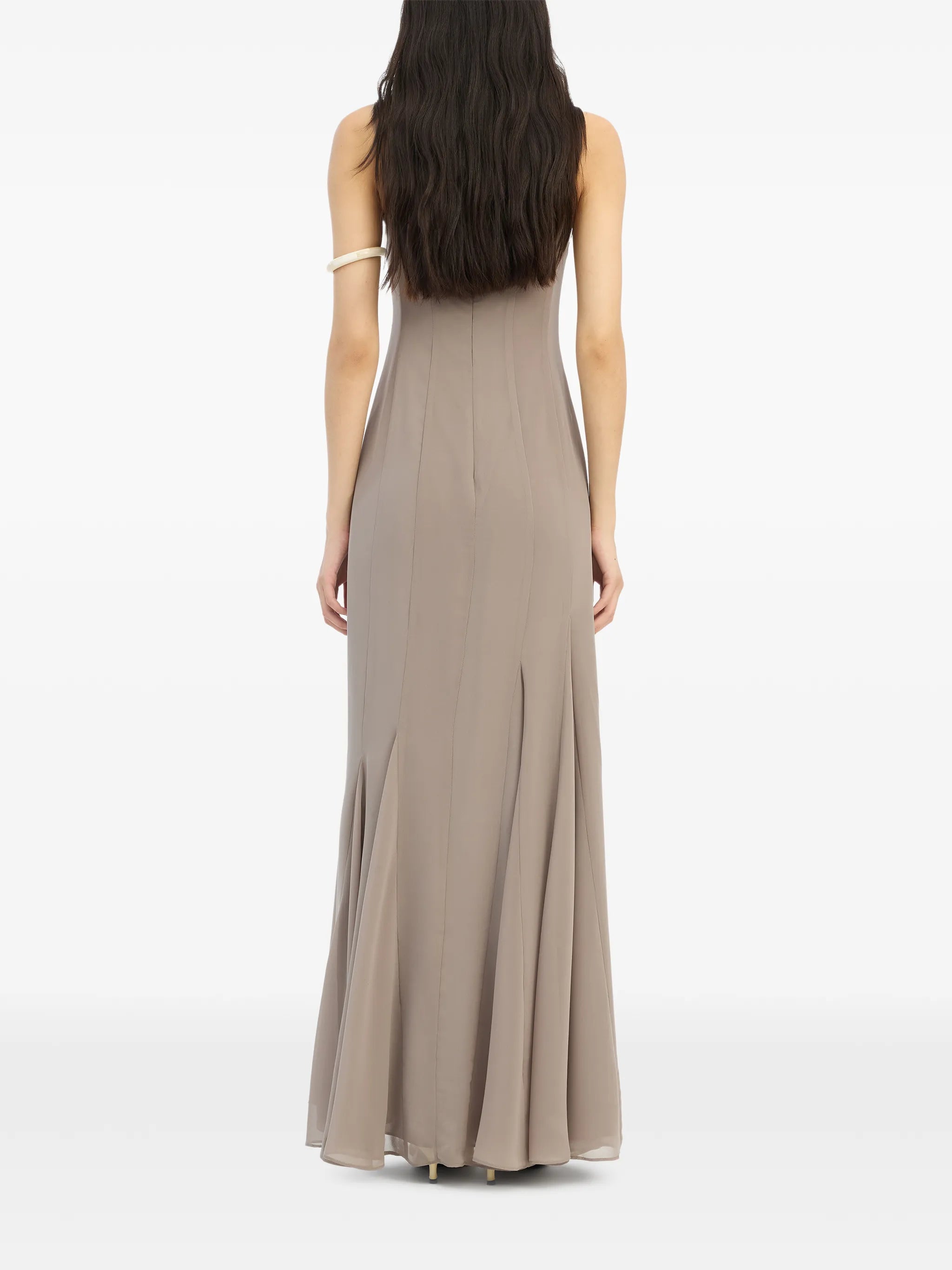 ROTATE BIRGER CHRISTENSEN WOMEN Chiffon Maxi Strap Dress Taupe