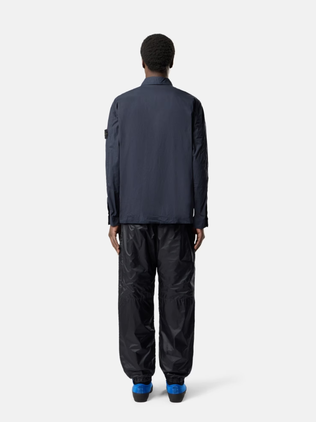 STONE ISLAND Stretch Cotton Tela 'Paracadute' Overshirt Navy Blue