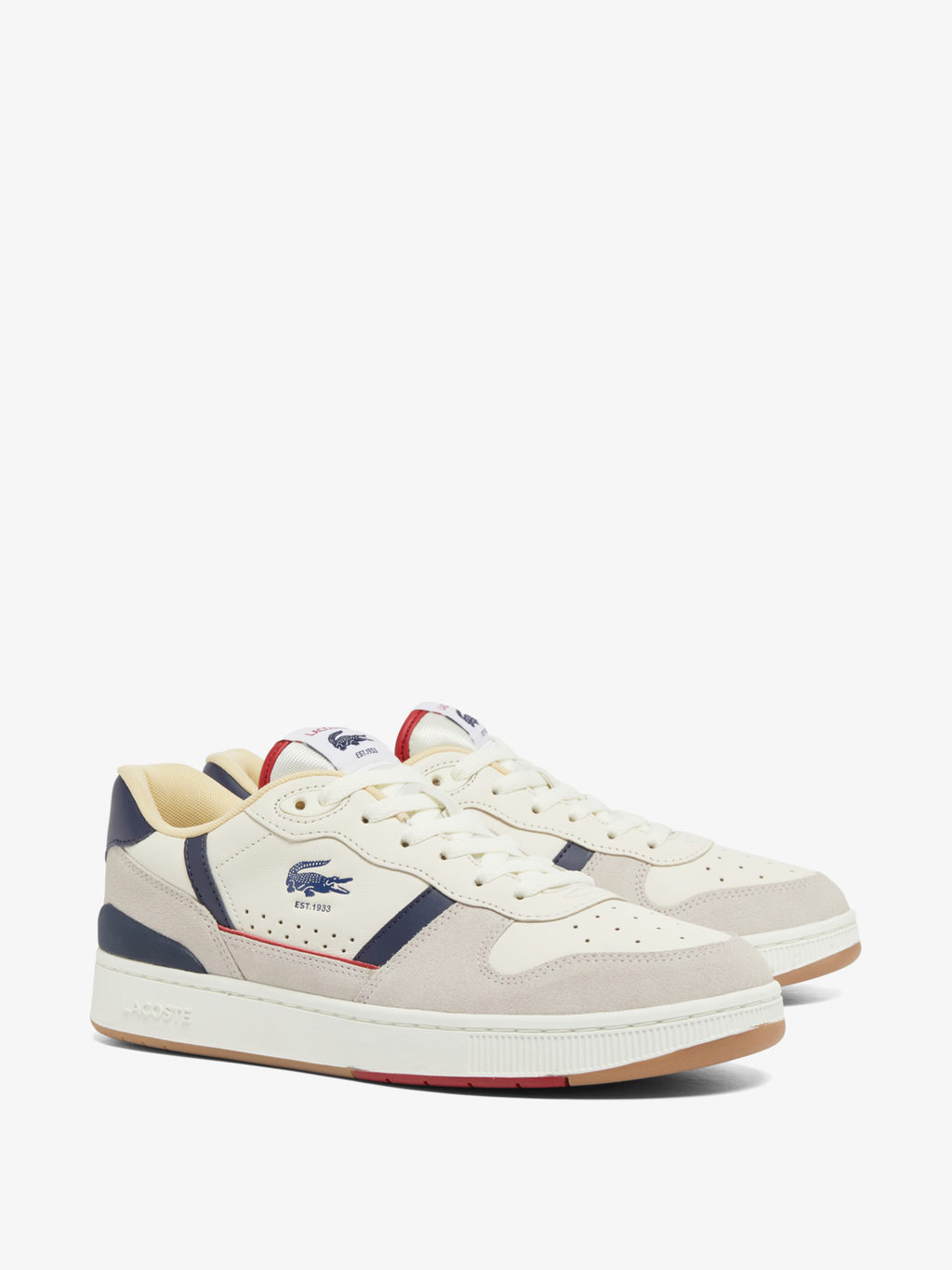 LACOSTE T-Clip Set Leather Sneakers Beige/Gum