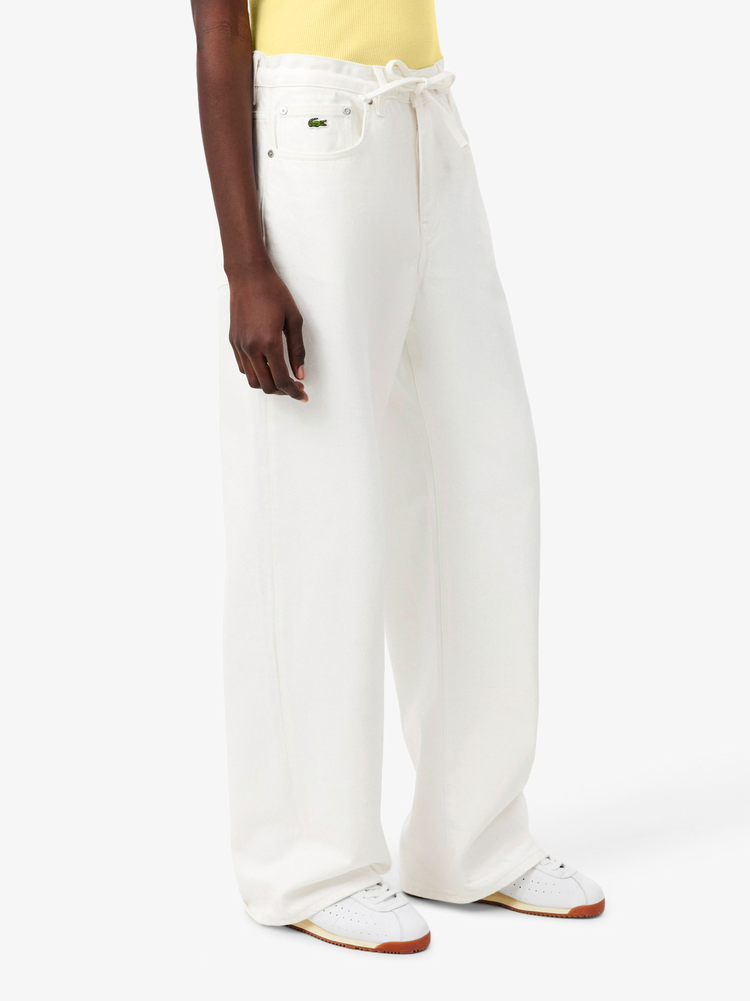 LACOSTE WOMEN Wide Fit Denim Jeans White