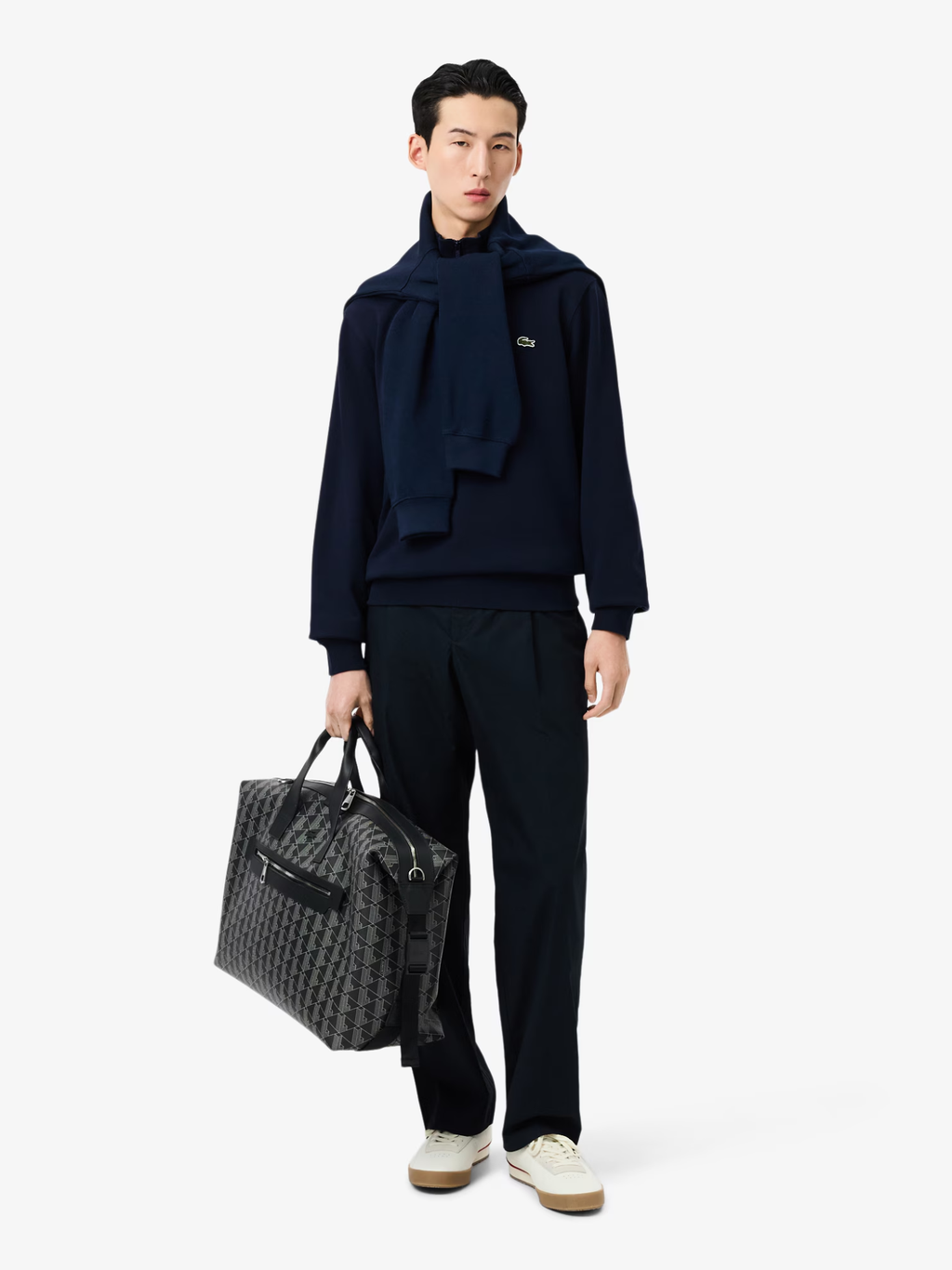 LACOSTE High Neck Zipped Fleece Sweatshirt Midnight Blue