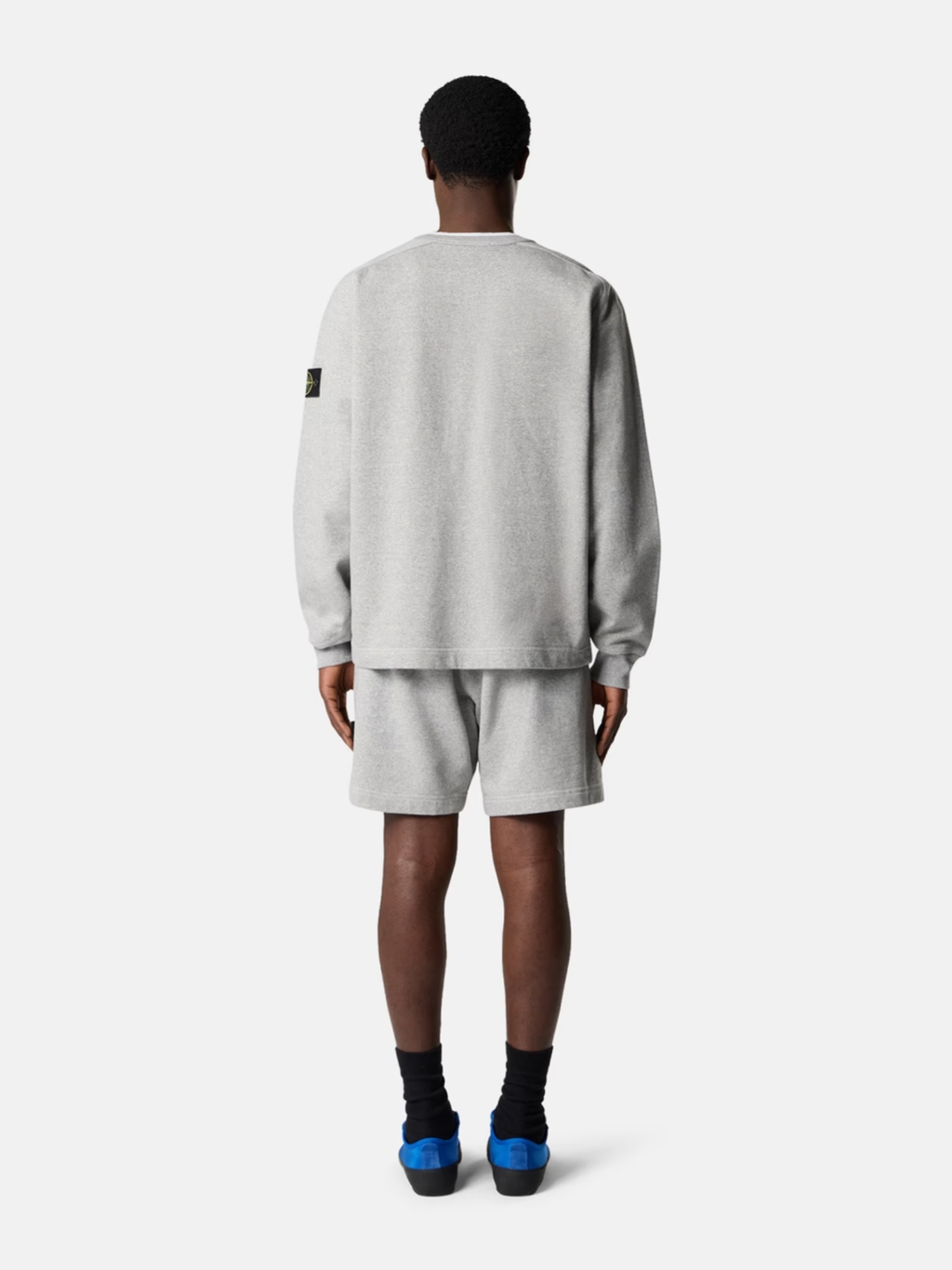 STONE ISLAND Mélange Fleece Oversized-fit Crewneck Sweatshirt Dust Grey