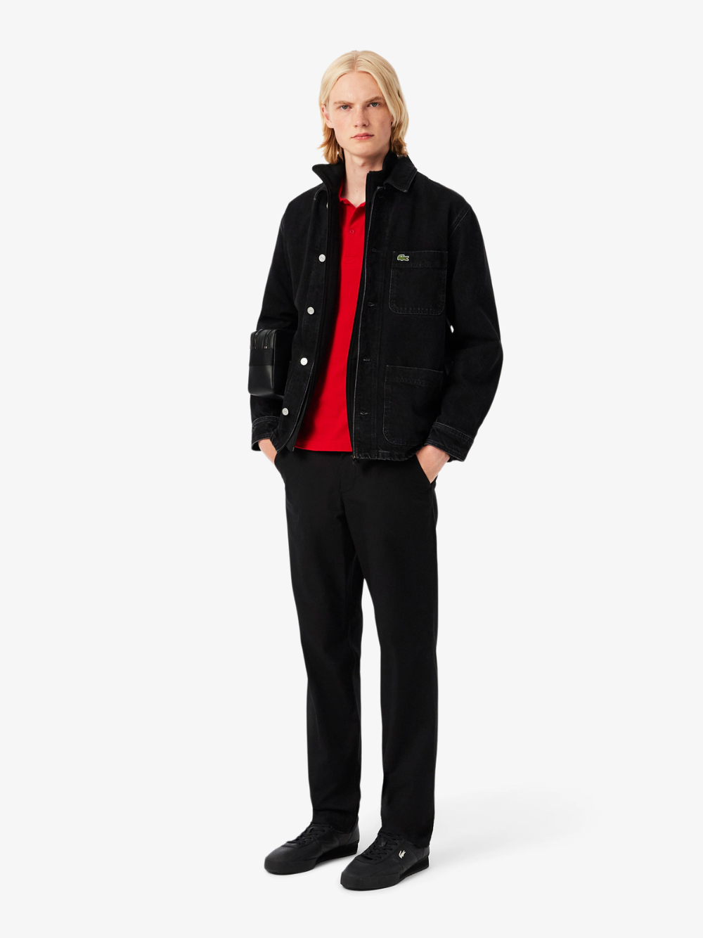 LACOSTE Regular Fit Cotton Blend Polo Shirt Red