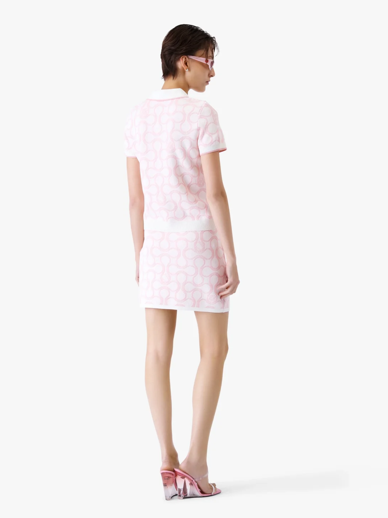 CASABLANCA WOMEN Optic Drop Polo Shirt Pink