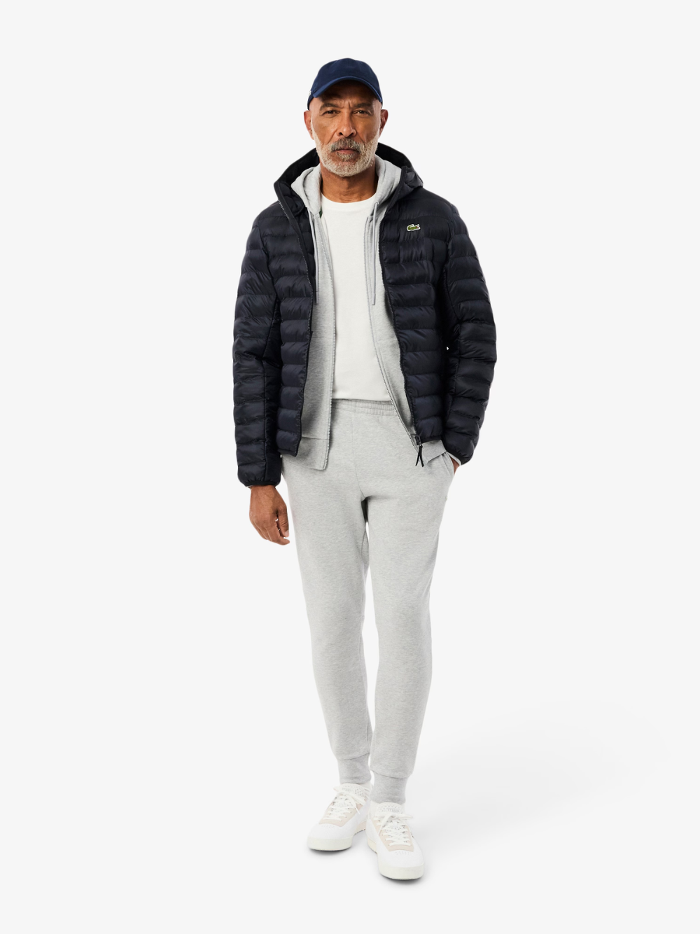 LACOSTE Water-Repellent Quilted Puffed Jacket Navy