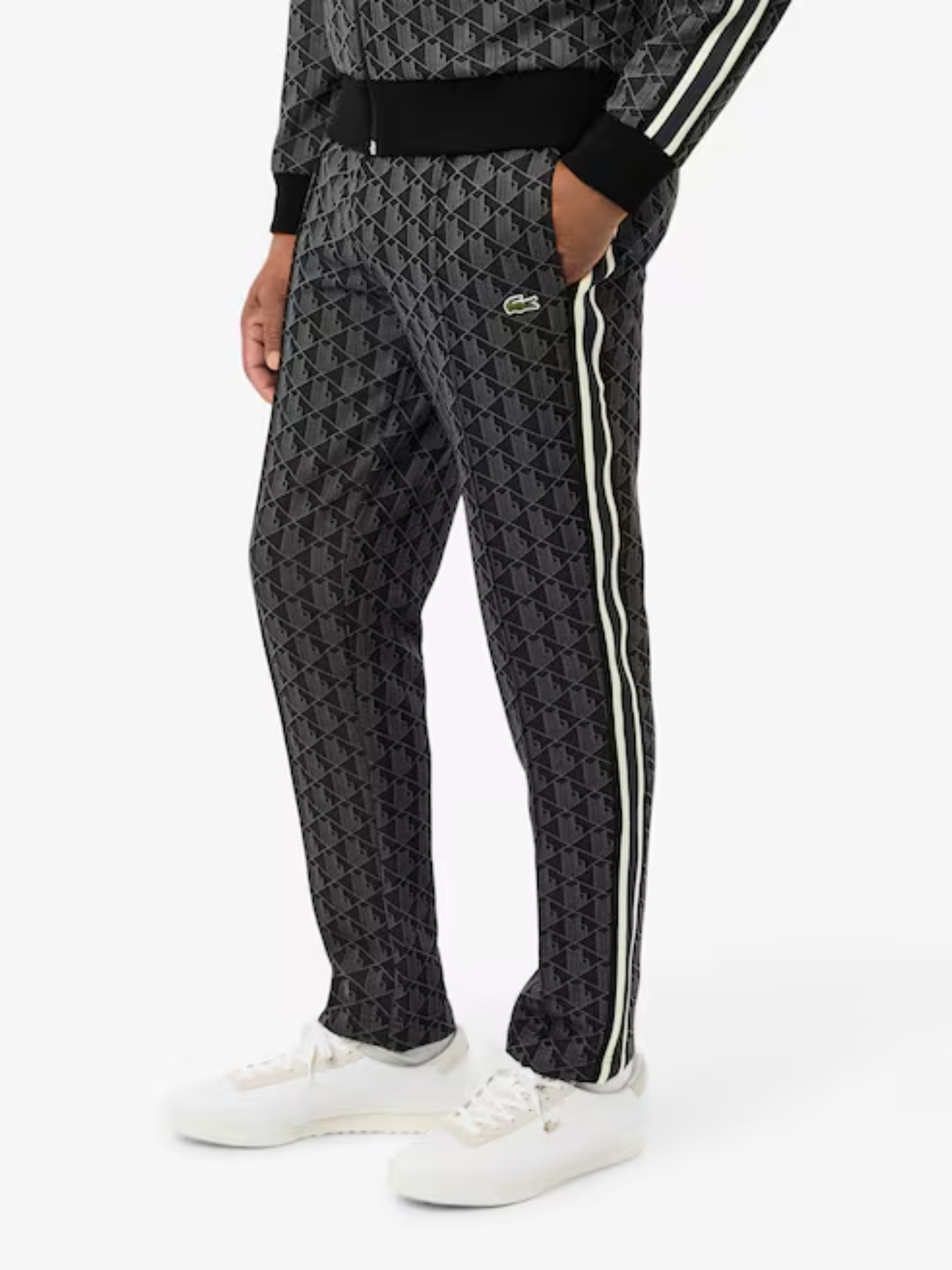 LACOSTE Paris Monogram Sweatpants Black/Grey