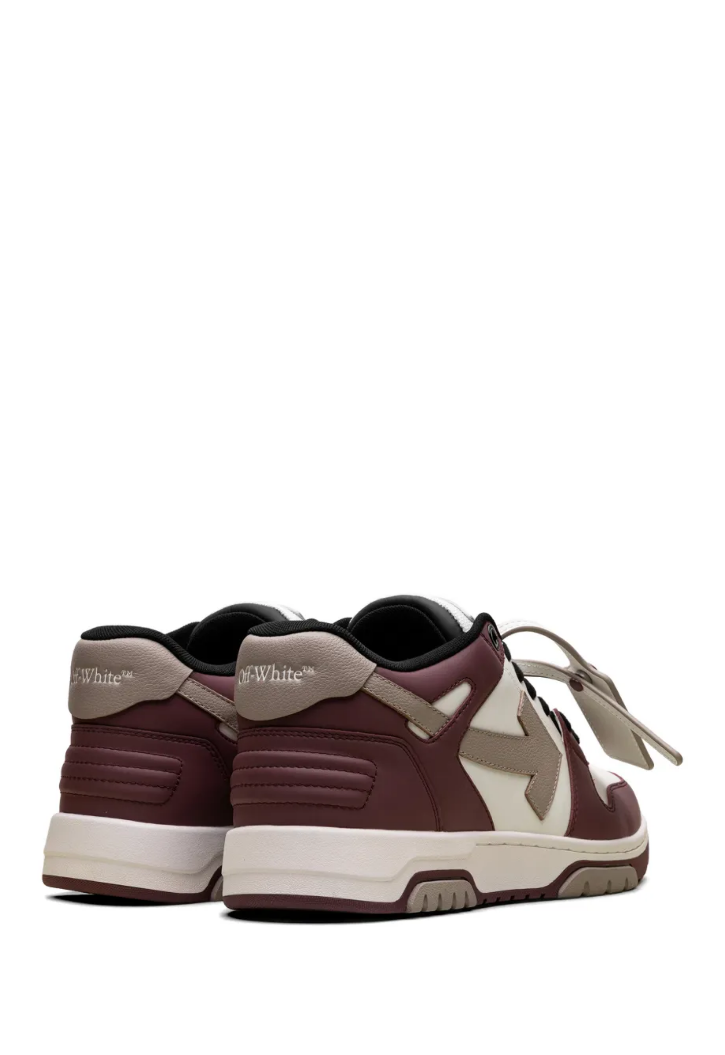 OFF WHITE MENS Out Of Office Sneakers White/Burgundy