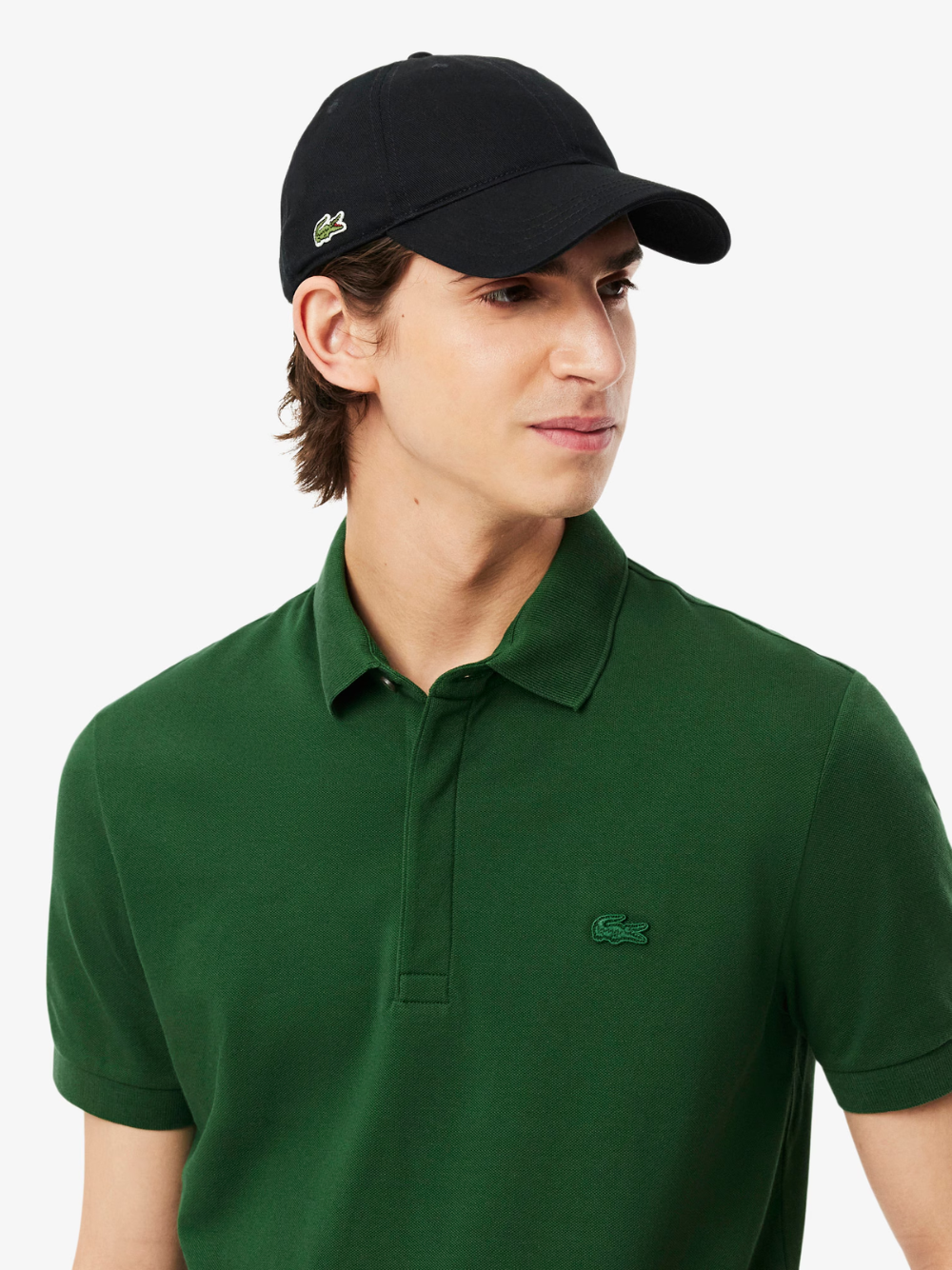 LACOSTE Regular Fit Paris Stretch Piqué Polo Shirt Pine Green