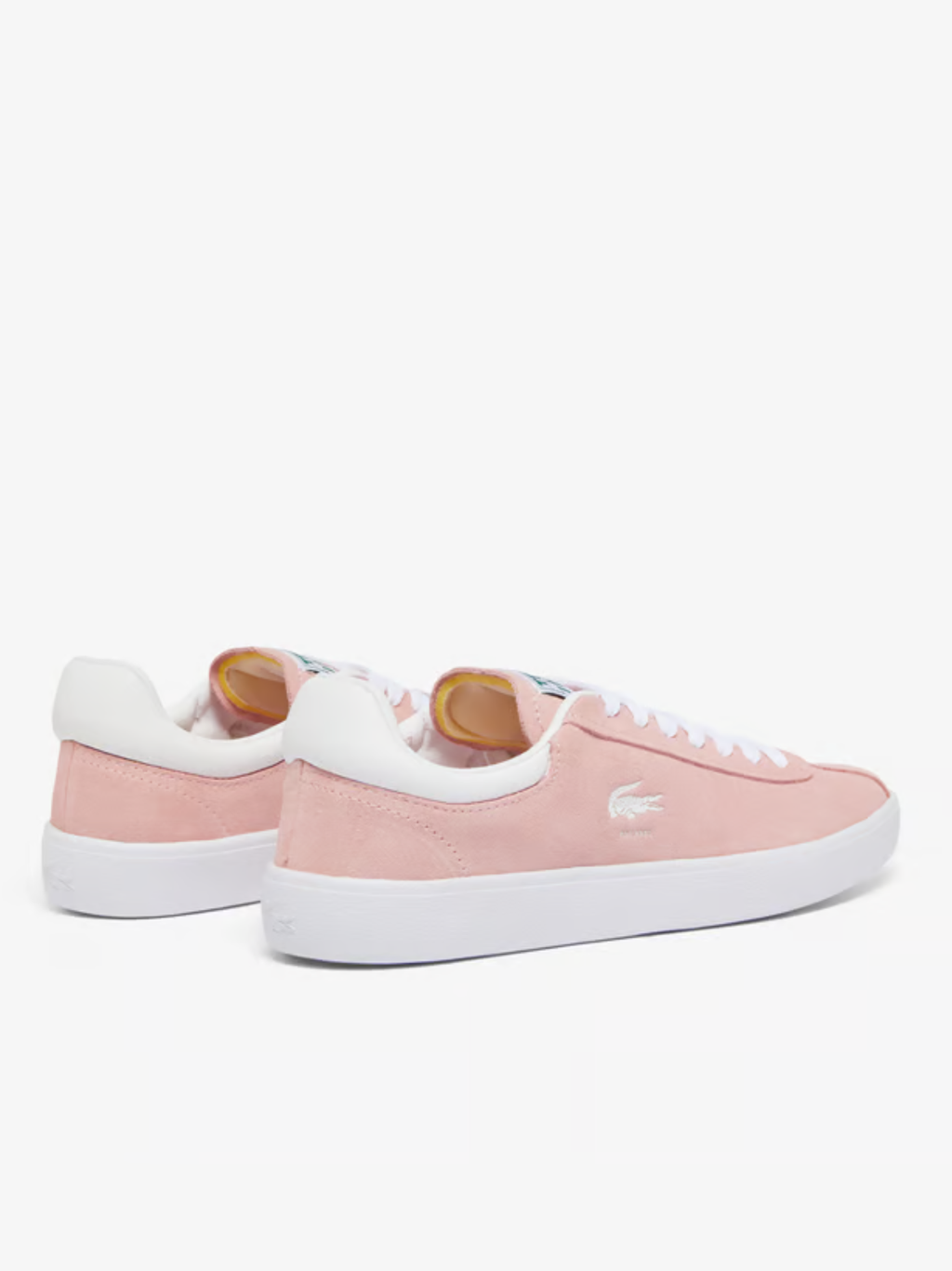 LACOSTE WOMEN Baseshot Suede Sneakers Pink/White