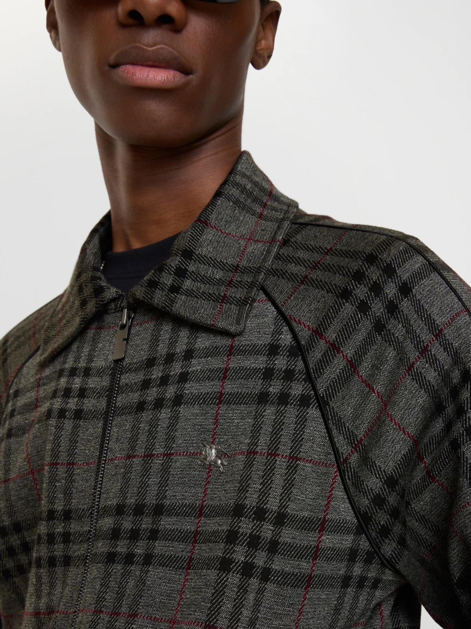 BURBERRY Check Track Jacket Ash Grey/Black