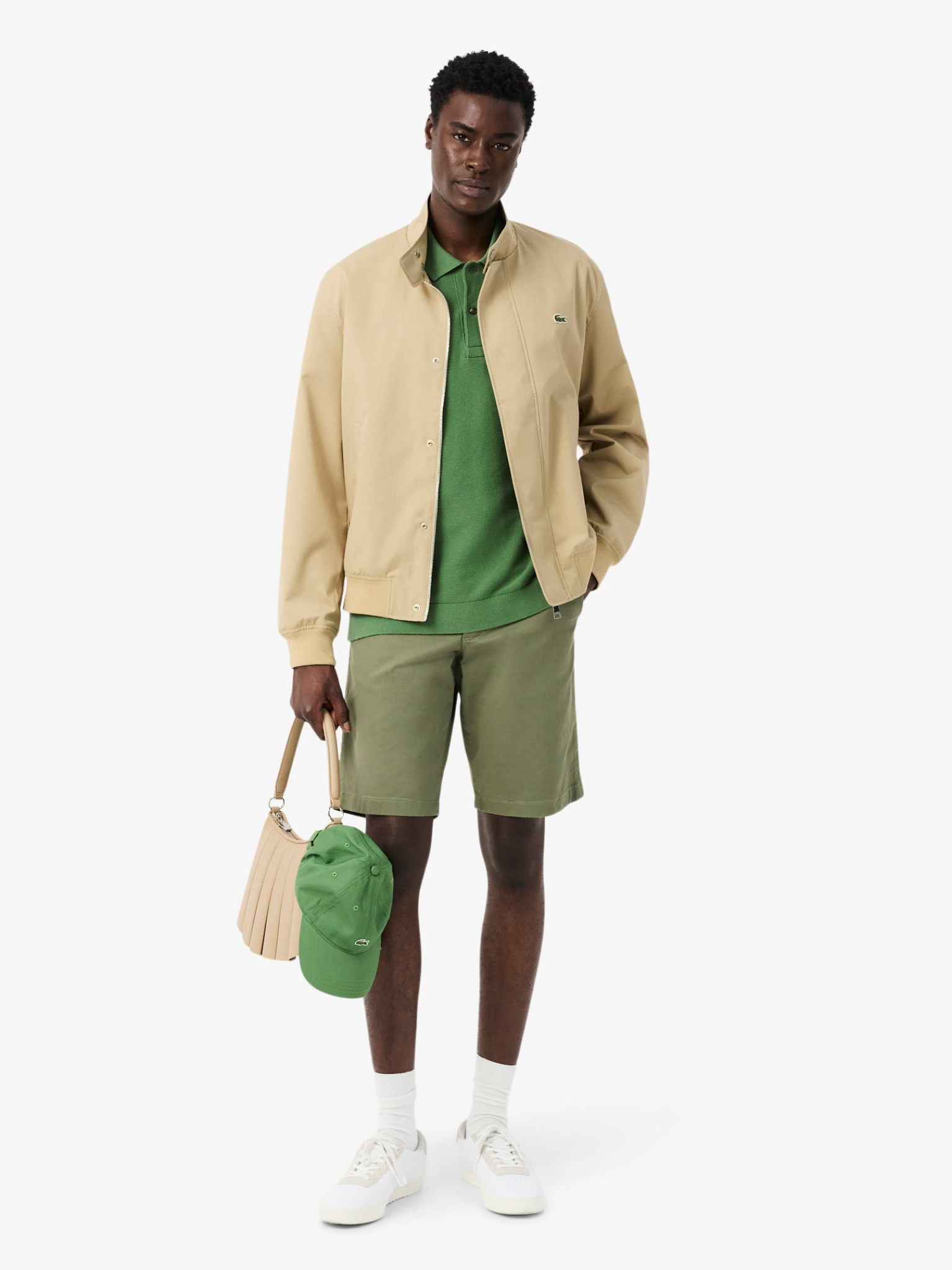 LACOSTE Classic Fit Knitted Polo Shirt Lime Green