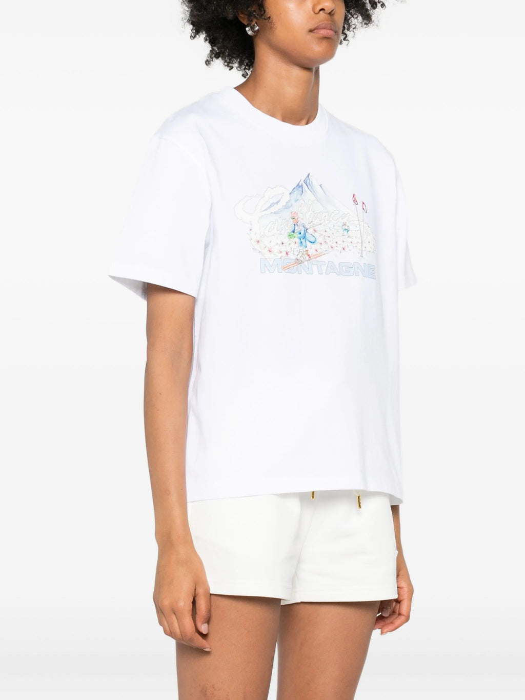 CASABLANCA WOMEN Ski Printed T-shirt White