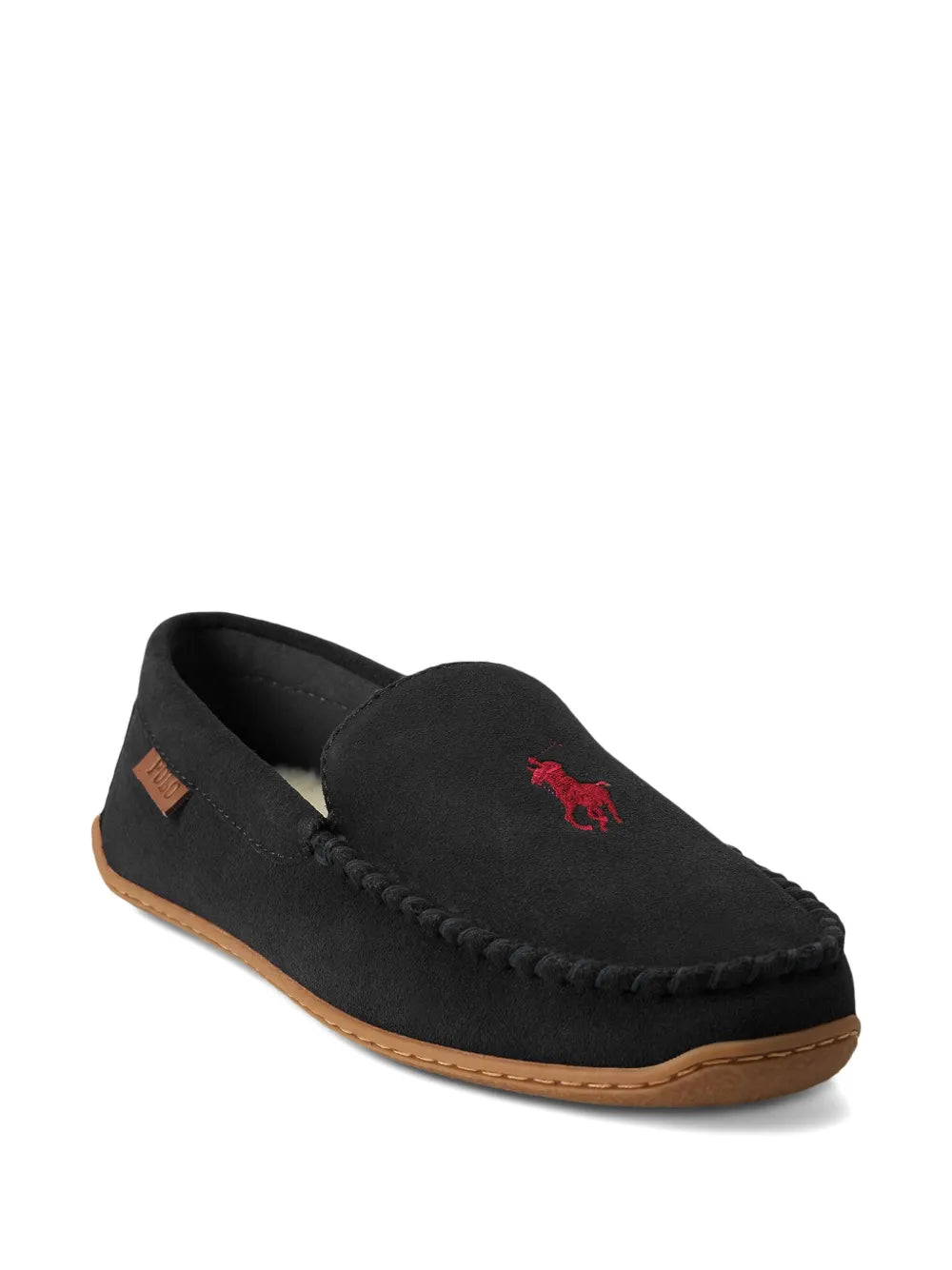 RALPH LAUREN Brenan Suede Slippers Black