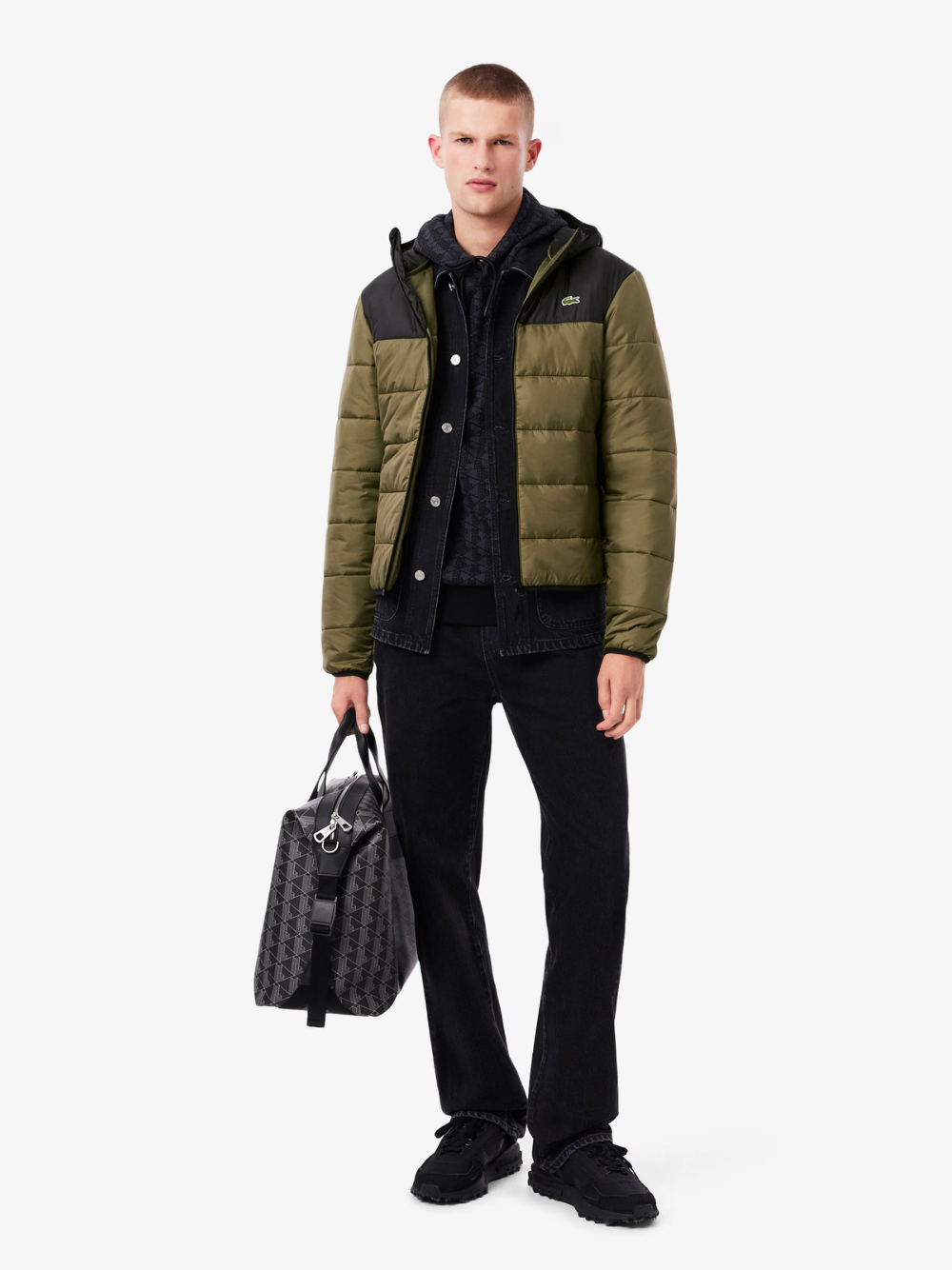 LACOSTE Water-Repellent Quilted Puffed Jacket Green