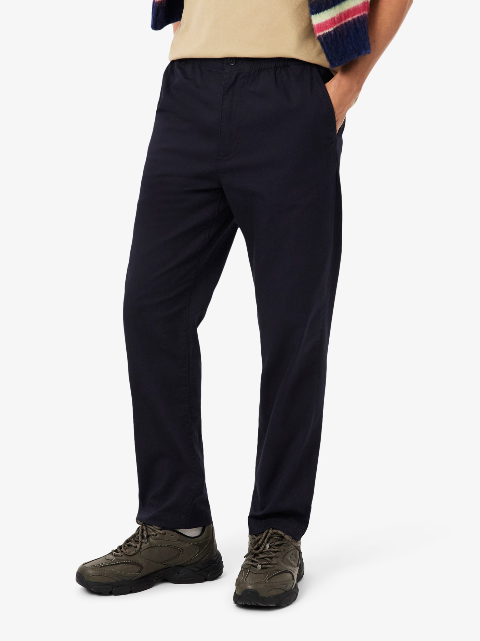 LACOSTE Regular Fit Cotton Gabardine Chino Pants Navy Blue