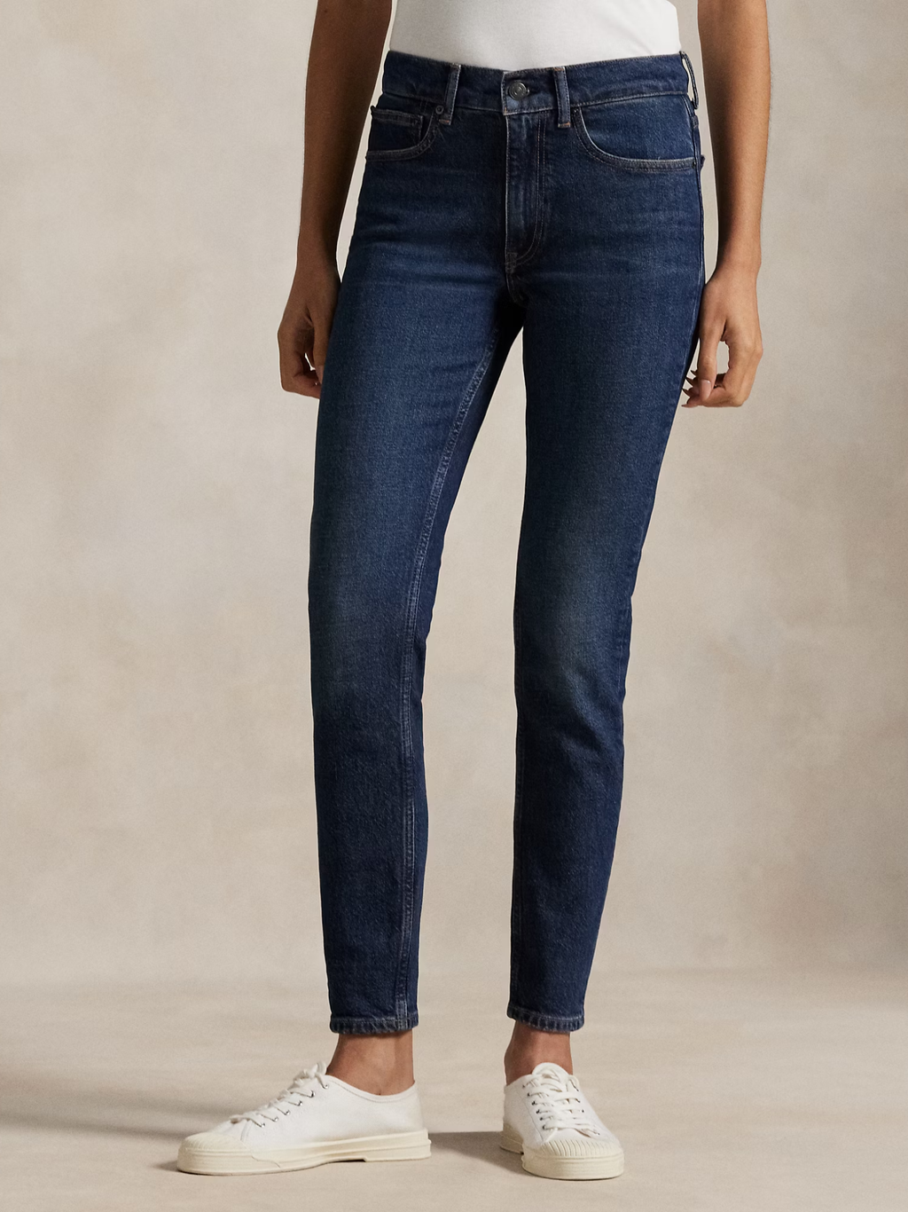 RALPH LAUREN WOMEN Mid Rise Super Slim Jeans Blue