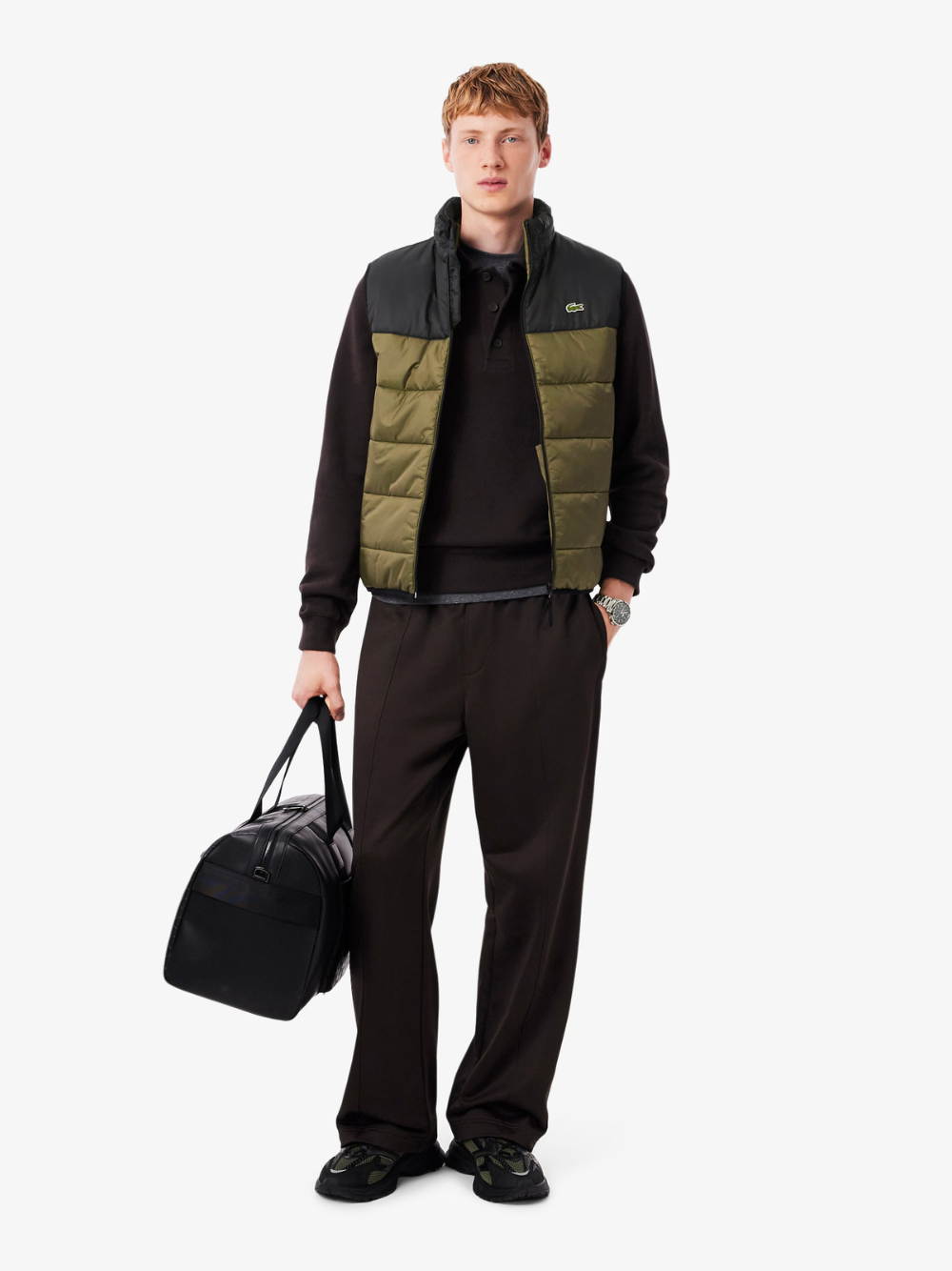 LACOSTE Sleeveless Water-Repellent Jacket Green