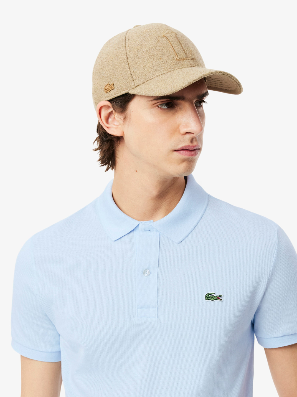 LACOSTE Slim Fit L.12.12 Piqué Polo Shirt Light Blue