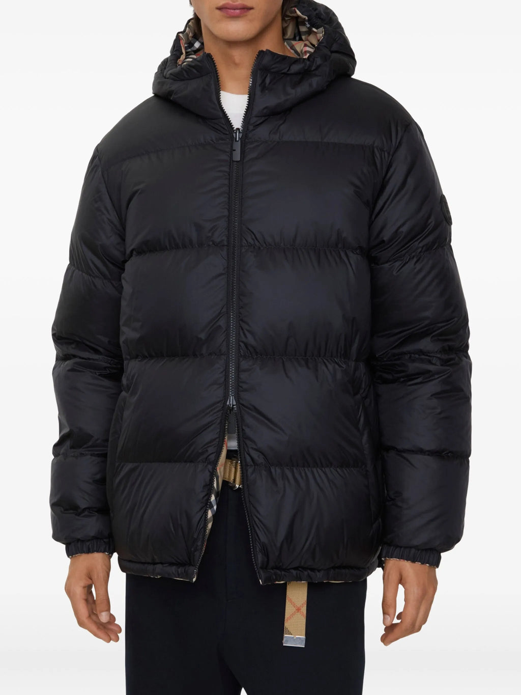 BURBERRY Reversible Check Puffer Jacket Sand/Black