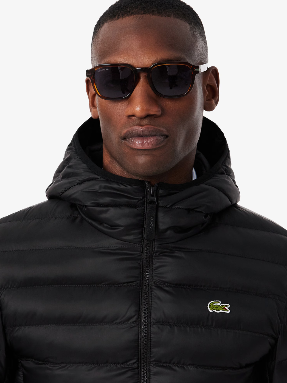 LACOSTE Water-Repellent Quilted Puffed Jacket Black