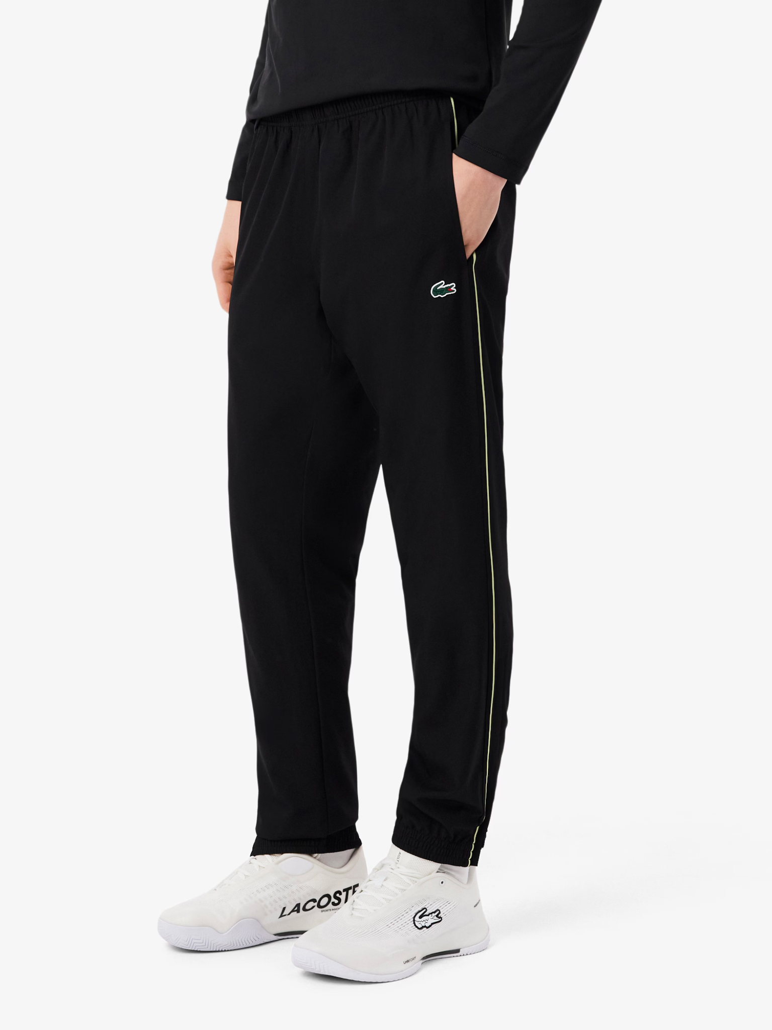 LACOSTE Water-Repellent Sport Sweatpants Black