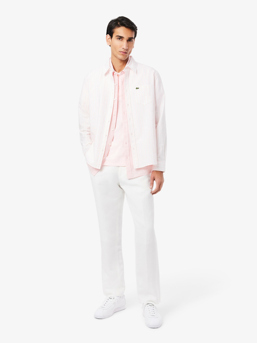 LACOSTE Regular Fit Cotton Pima Polo Shirt Pale Pink